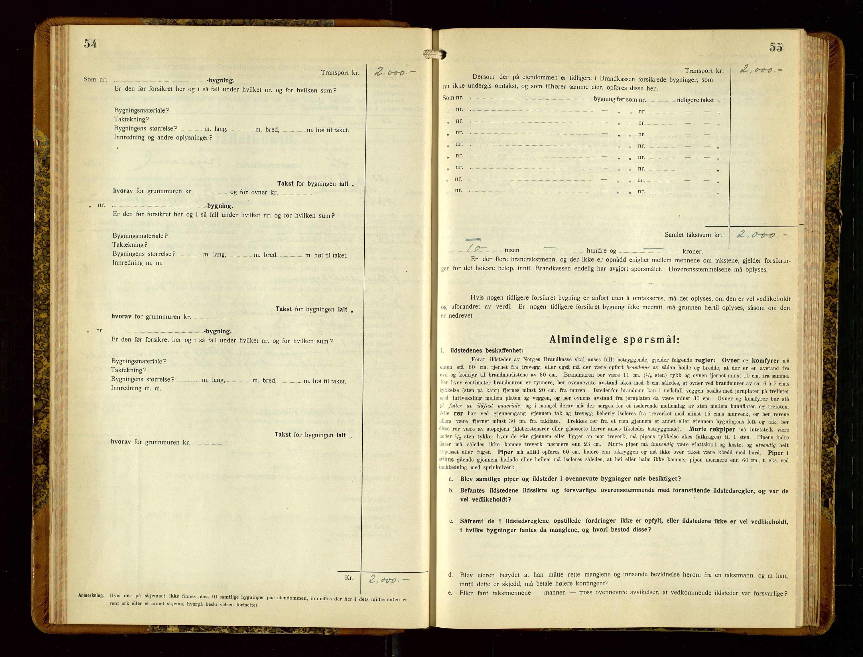 Hå lensmannskontor, AV/SAST-A-100456/Goa/L0006: Takstprotokoll (skjema), 1932-1938, p. 54-55