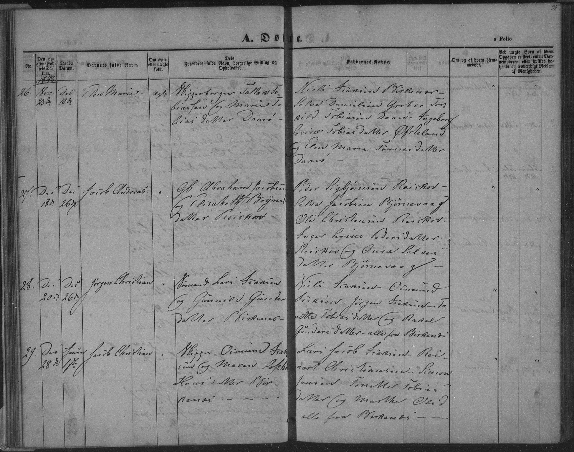 Herad sokneprestkontor, AV/SAK-1111-0018/F/Fa/Fab/L0003: Parish register (official) no. A 3, 1844-1853, p. 35