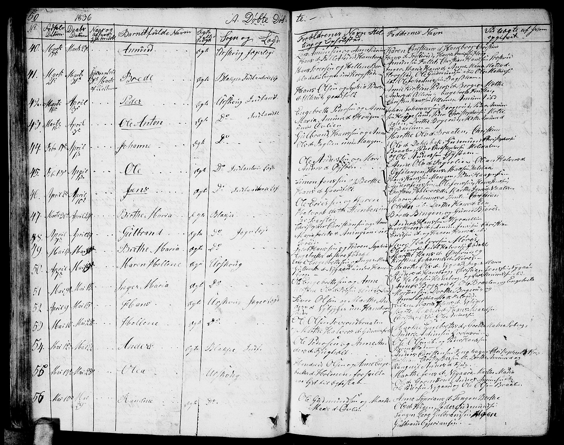 Aurskog prestekontor Kirkebøker, AV/SAO-A-10304a/G/Ga/L0002: Parish register (copy) no. I 2, 1829-1857, p. 50