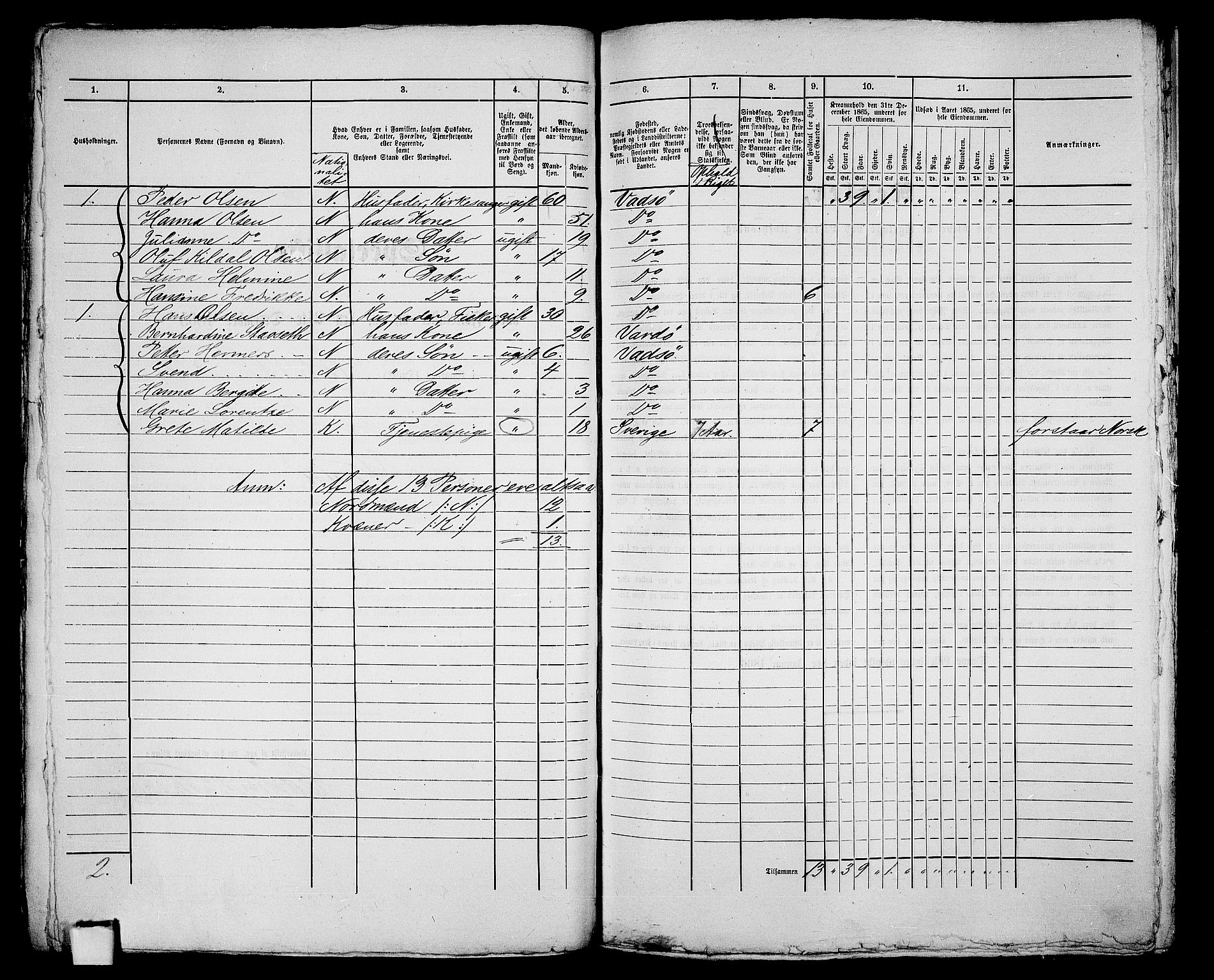 RA, 1865 census for Vadsø/Vadsø, 1865, p. 100