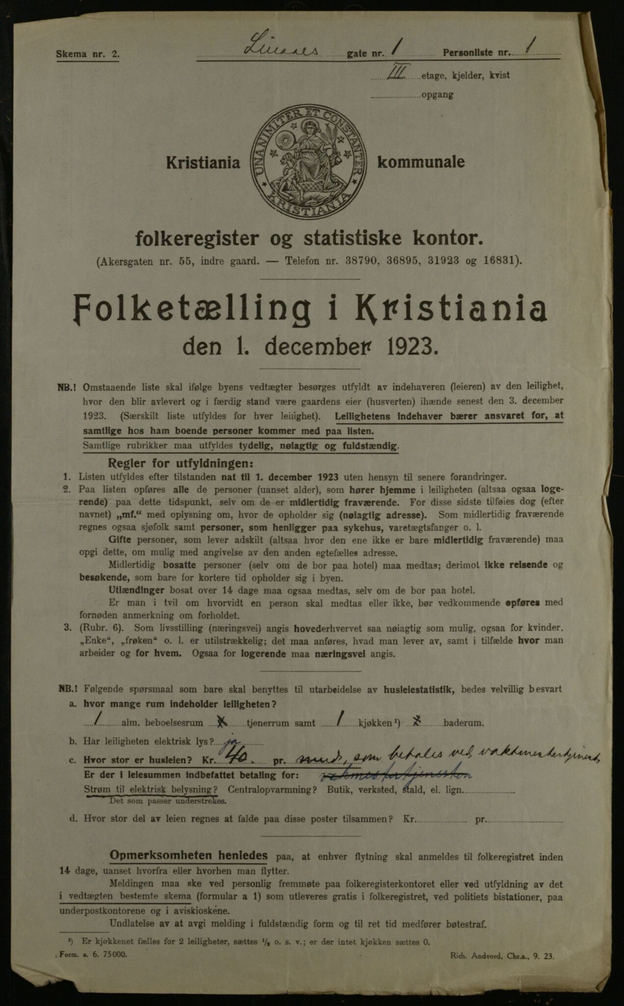 OBA, Municipal Census 1923 for Kristiania, 1923, p. 64277