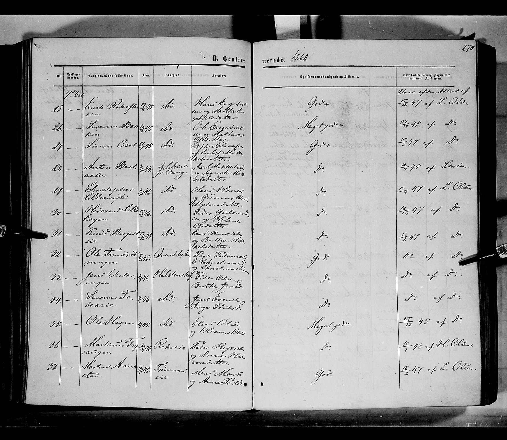 Løten prestekontor, SAH/PREST-022/K/Ka/L0008: Parish register (official) no. 8, 1860-1877, p. 270