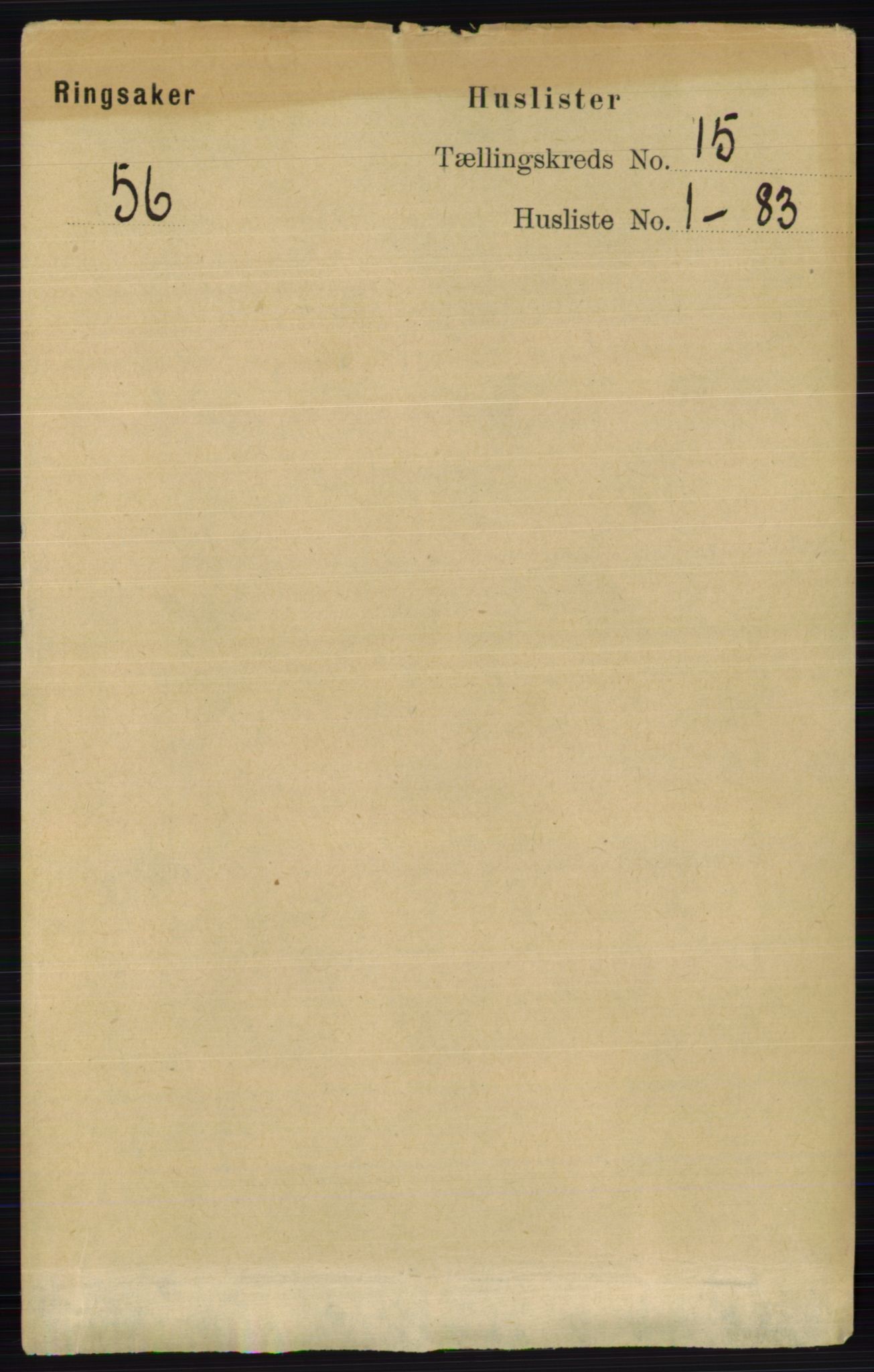 RA, 1891 census for 0412 Ringsaker, 1891, p. 8397