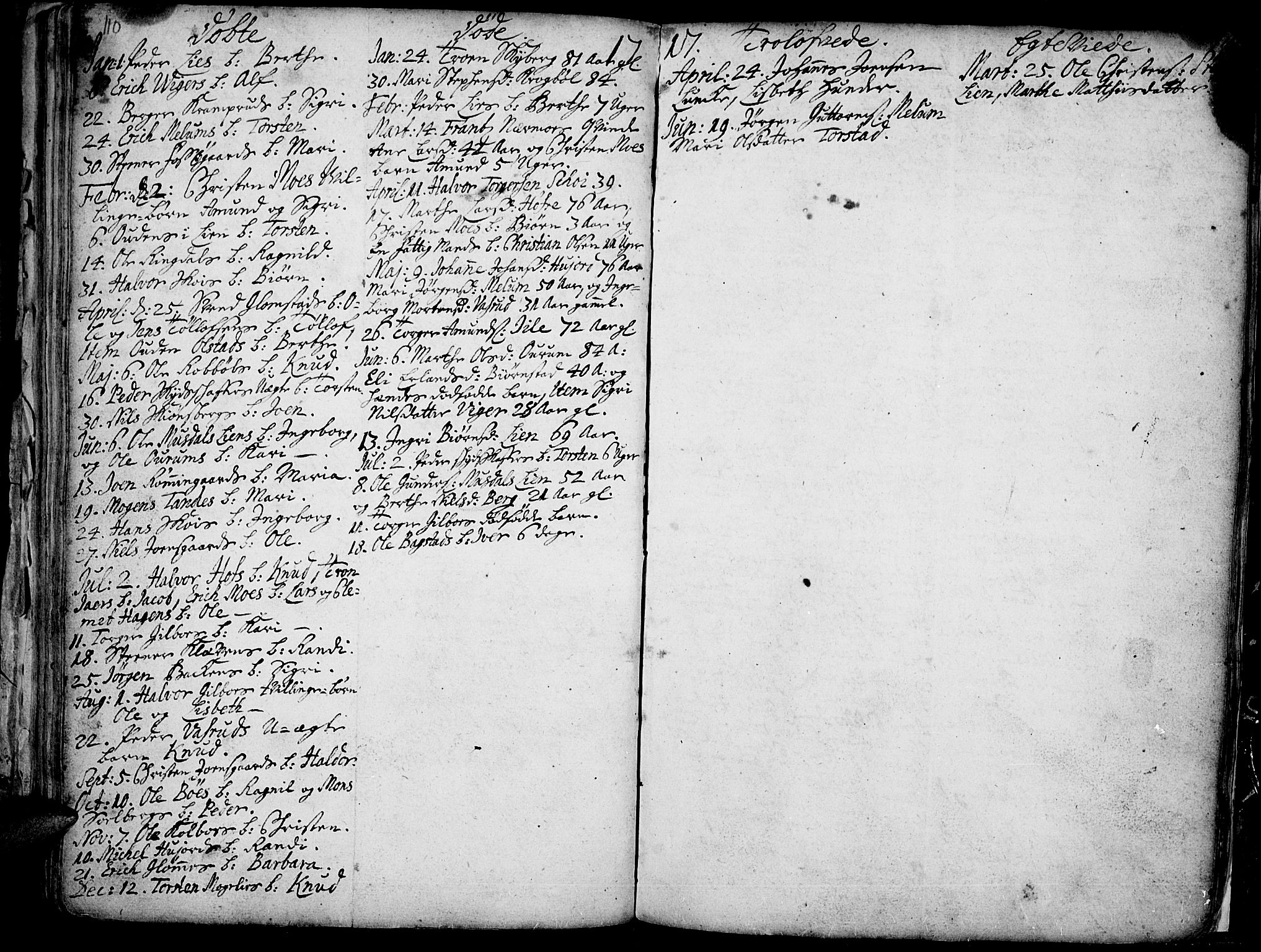 Øyer prestekontor, SAH/PREST-084/H/Ha/Haa/L0001: Parish register (official) no. 1, 1671-1727, p. 110-111