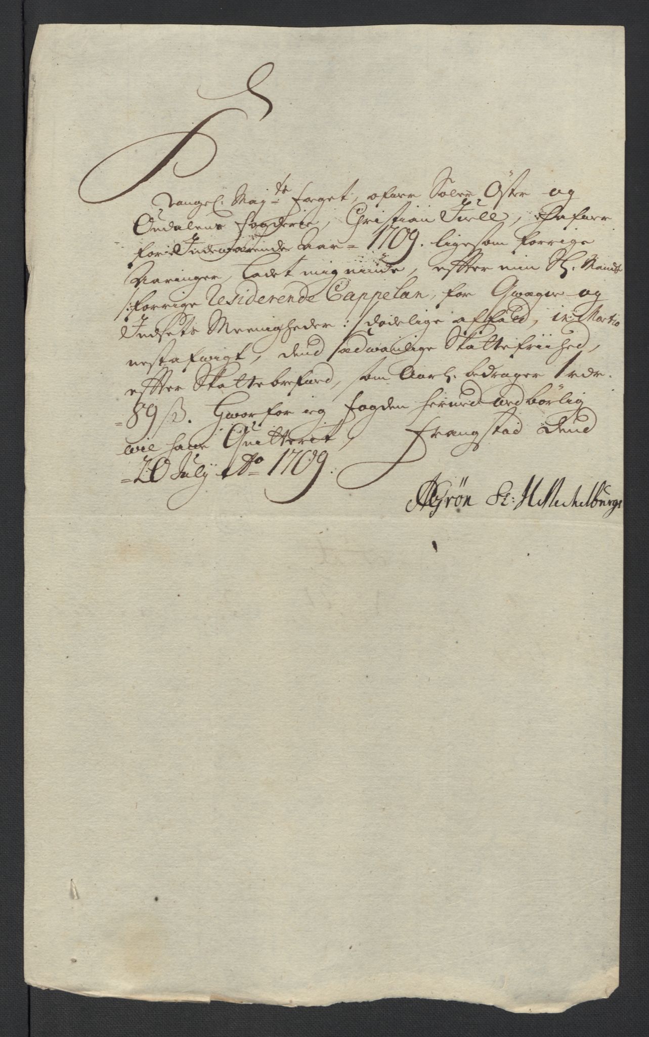 Rentekammeret inntil 1814, Reviderte regnskaper, Fogderegnskap, AV/RA-EA-4092/R13/L0846: Fogderegnskap Solør, Odal og Østerdal, 1709, p. 270