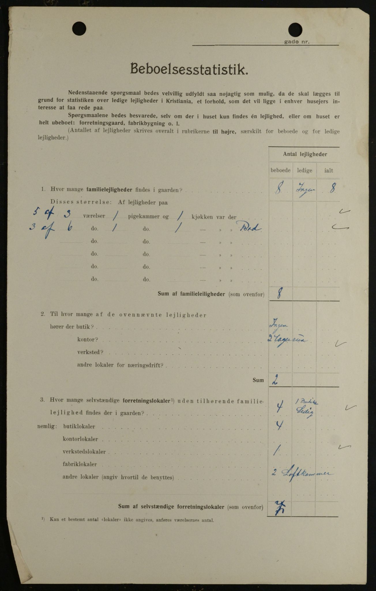 OBA, Municipal Census 1908 for Kristiania, 1908, p. 36534