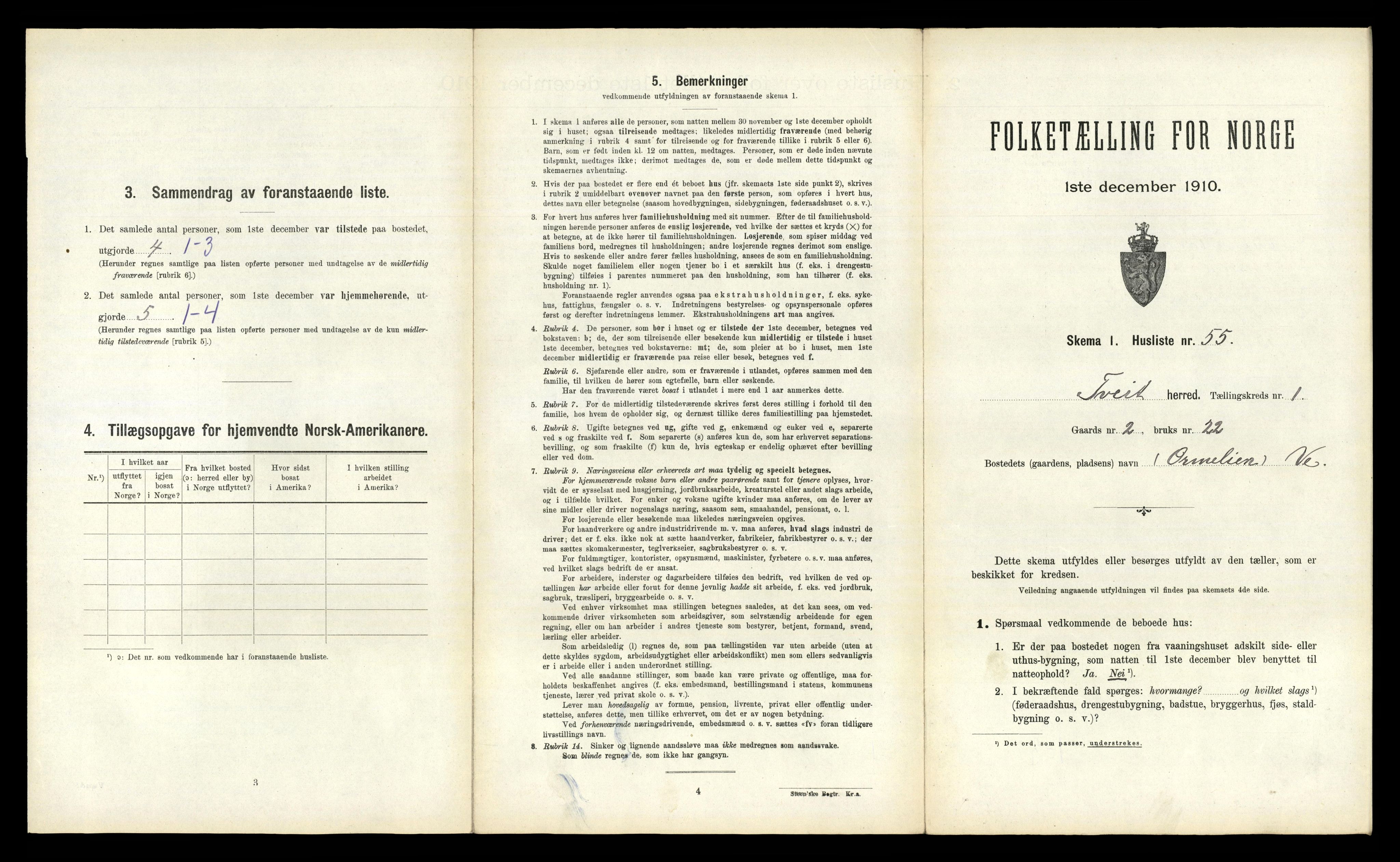 RA, 1910 census for Tveit, 1910, p. 137