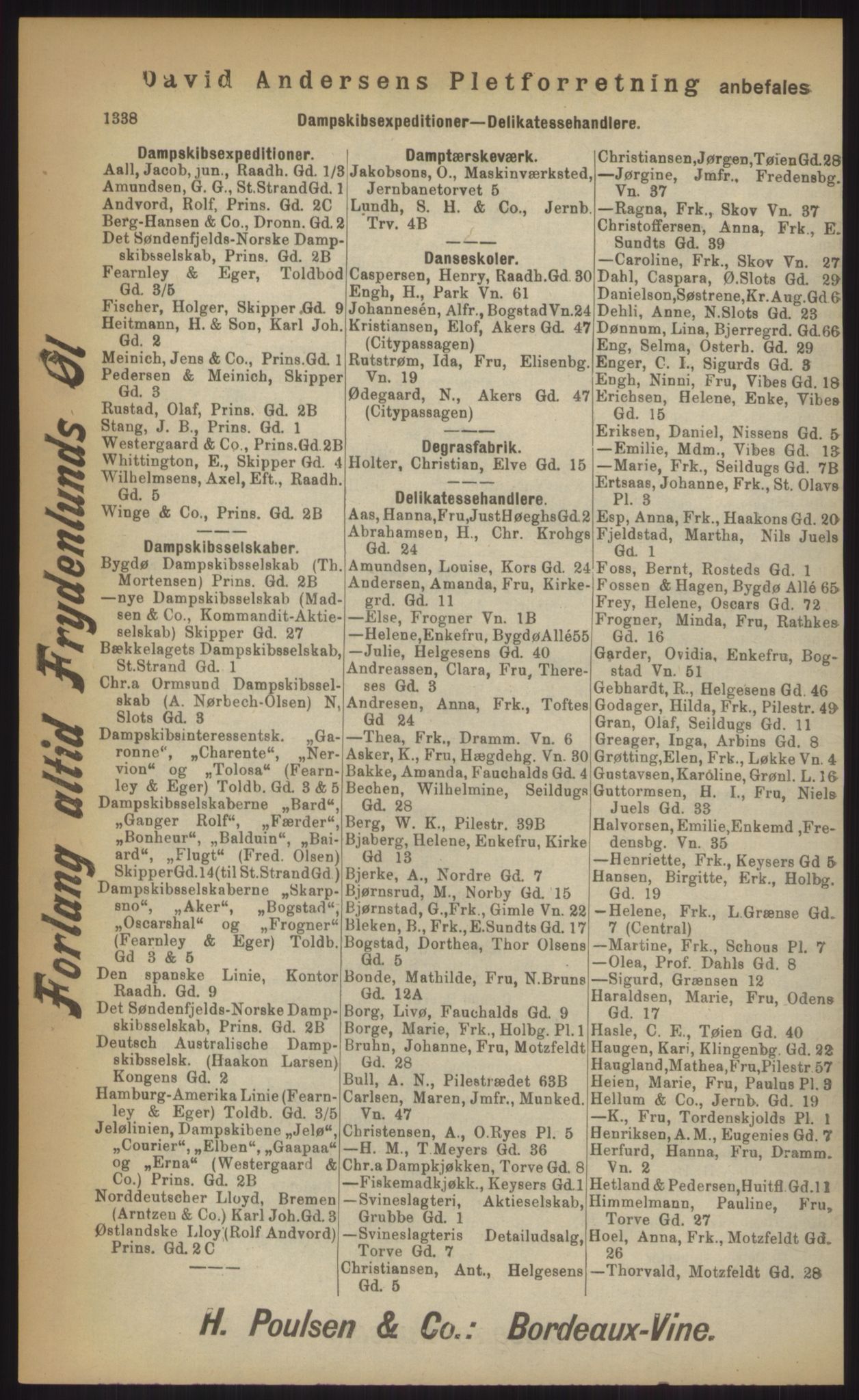 Kristiania/Oslo adressebok, PUBL/-, 1903, p. 1338