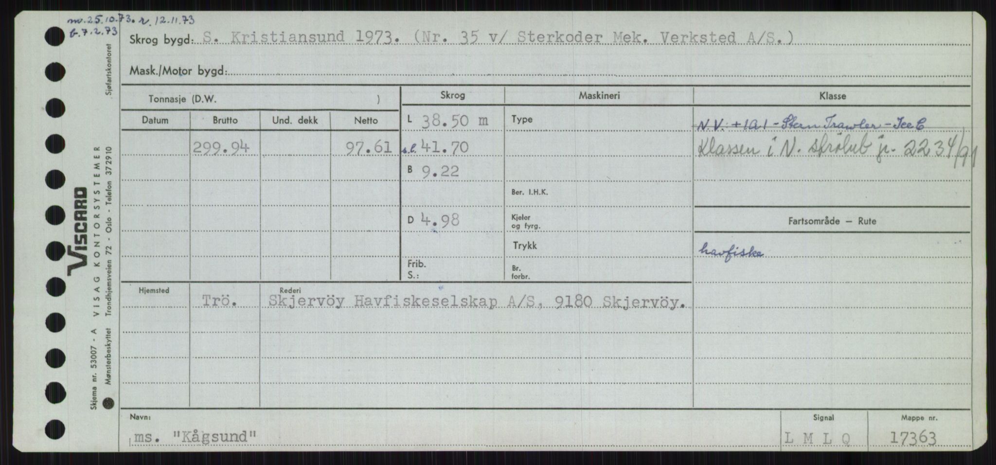 Sjøfartsdirektoratet med forløpere, Skipsmålingen, RA/S-1627/H/Ha/L0003/0002: Fartøy, Hilm-Mar / Fartøy, Kom-Mar, p. 203