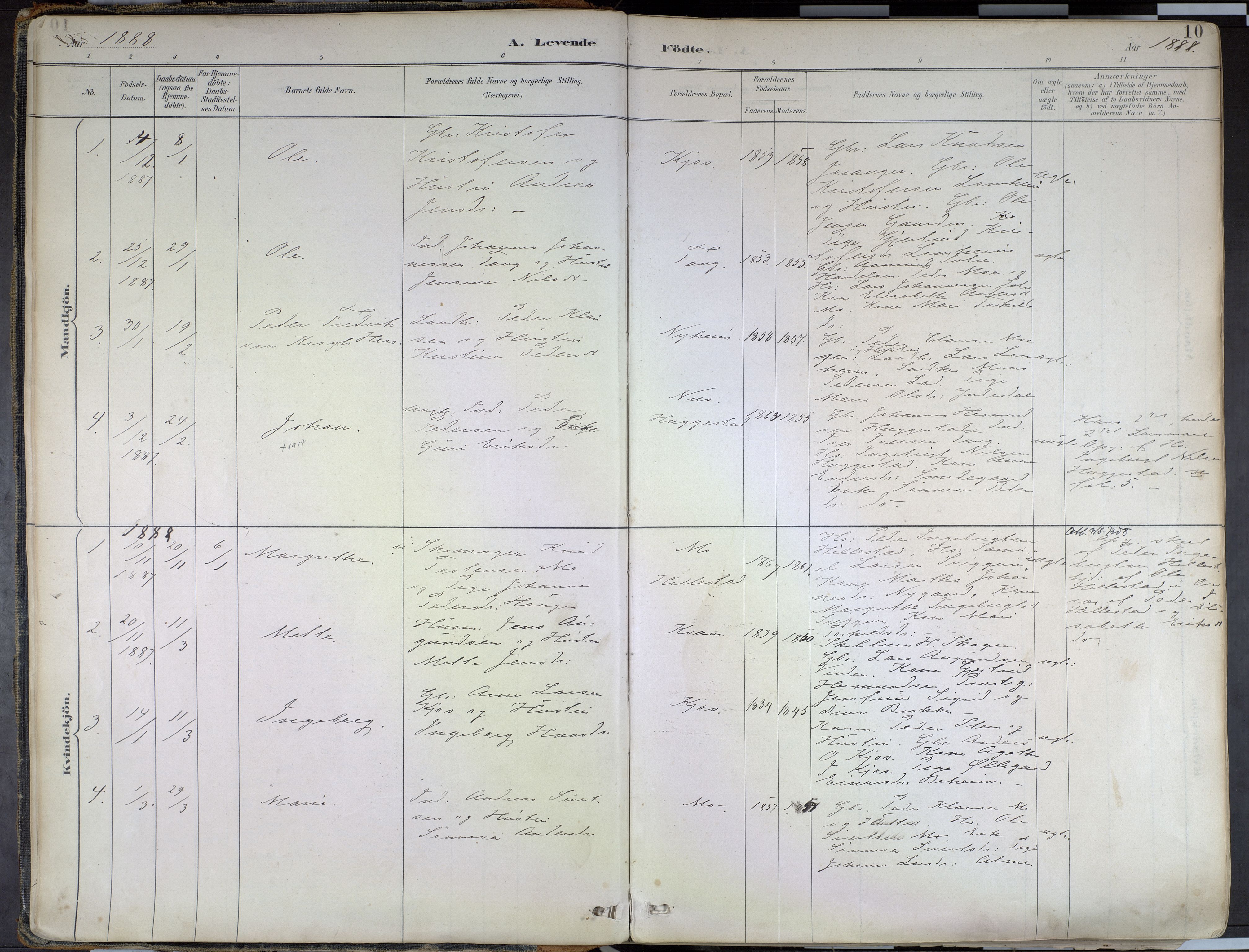 Hafslo sokneprestembete, SAB/A-80301/H/Haa/Haab/L0001: Parish register (official) no. B 1, 1886-1945, p. 10