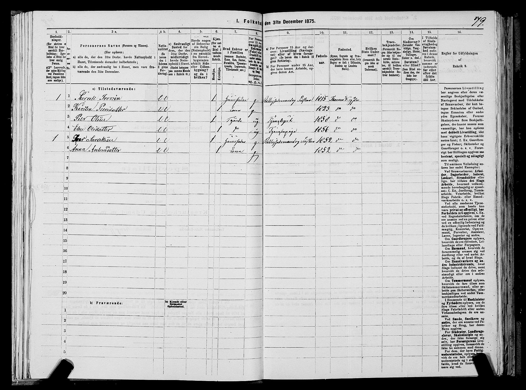 SATØ, 1875 census for 2025P Tana, 1875, p. 1079