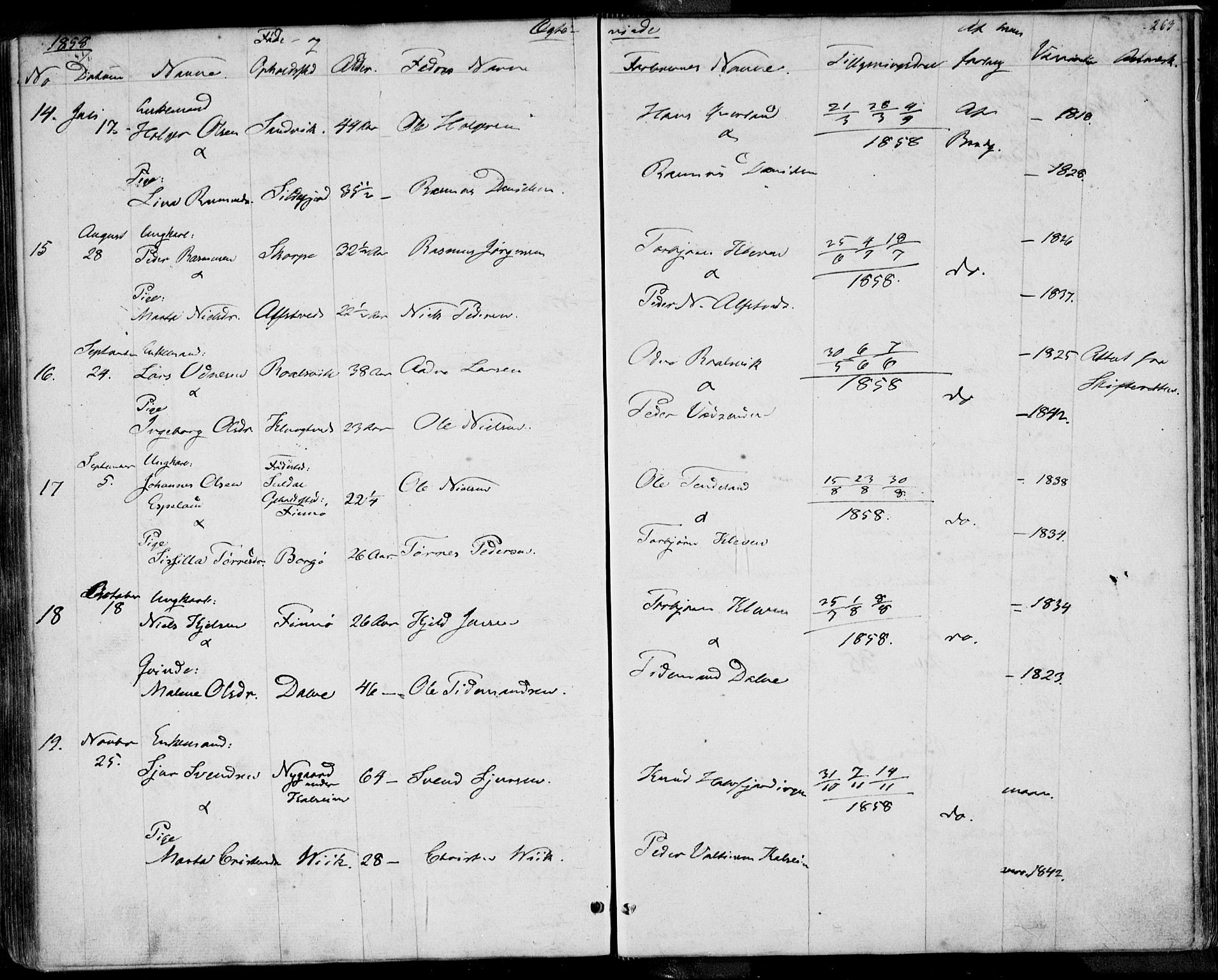 Nedstrand sokneprestkontor, AV/SAST-A-101841/01/IV: Parish register (official) no. A 8, 1839-1860, p. 263