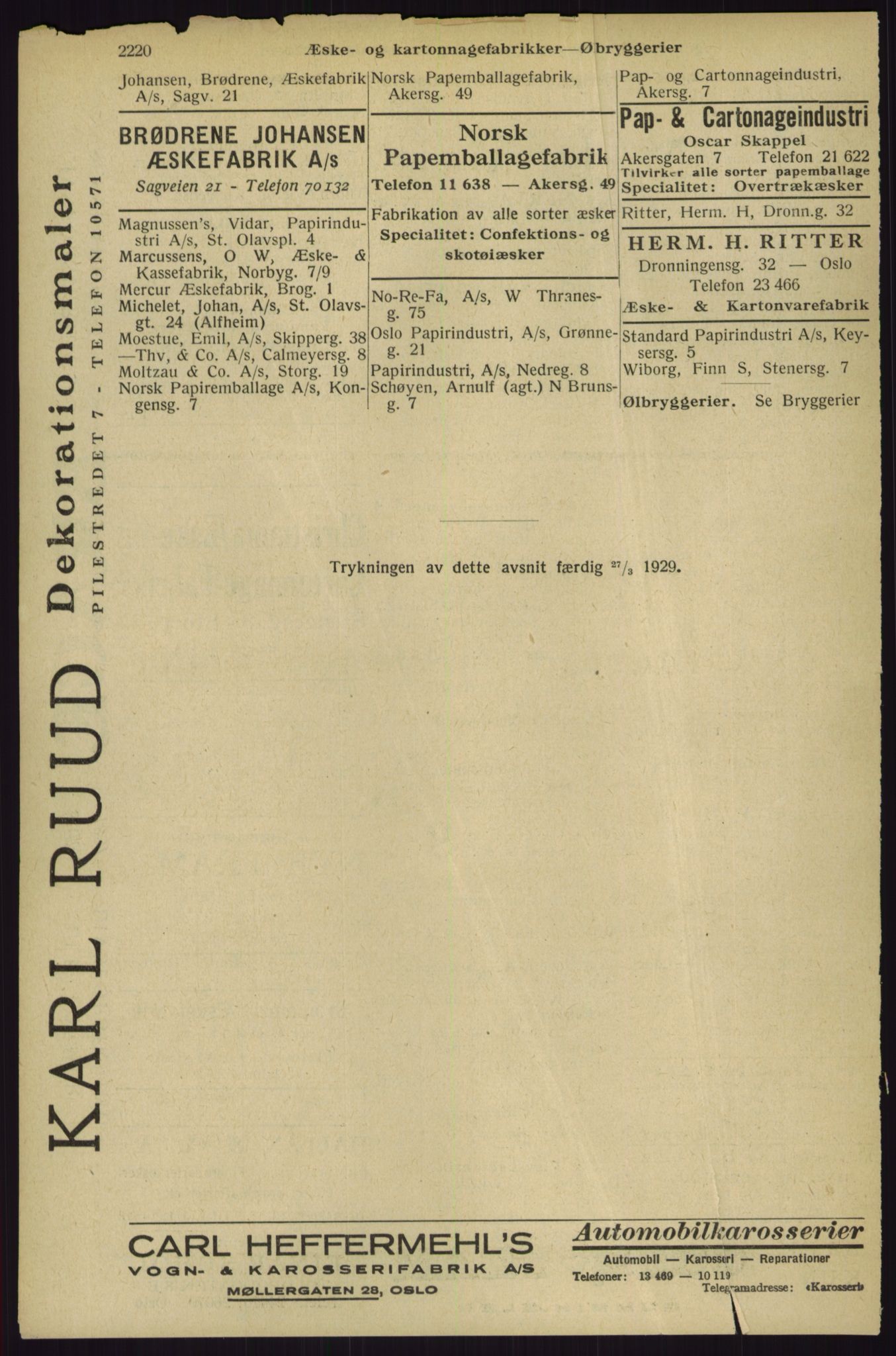 Kristiania/Oslo adressebok, PUBL/-, 1929, p. 2220