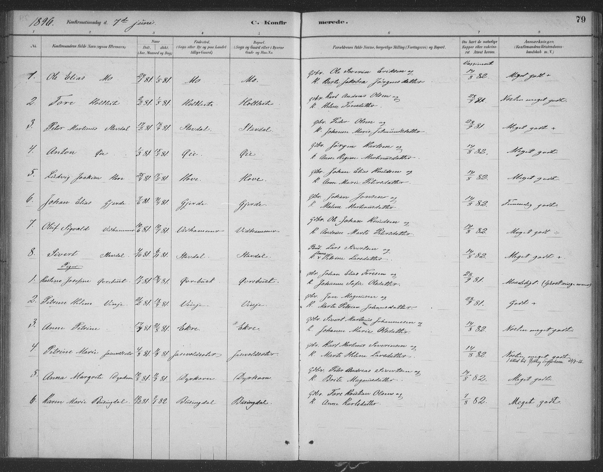 Ministerialprotokoller, klokkerbøker og fødselsregistre - Møre og Romsdal, SAT/A-1454/521/L0299: Parish register (official) no. 521A01, 1882-1907, p. 79