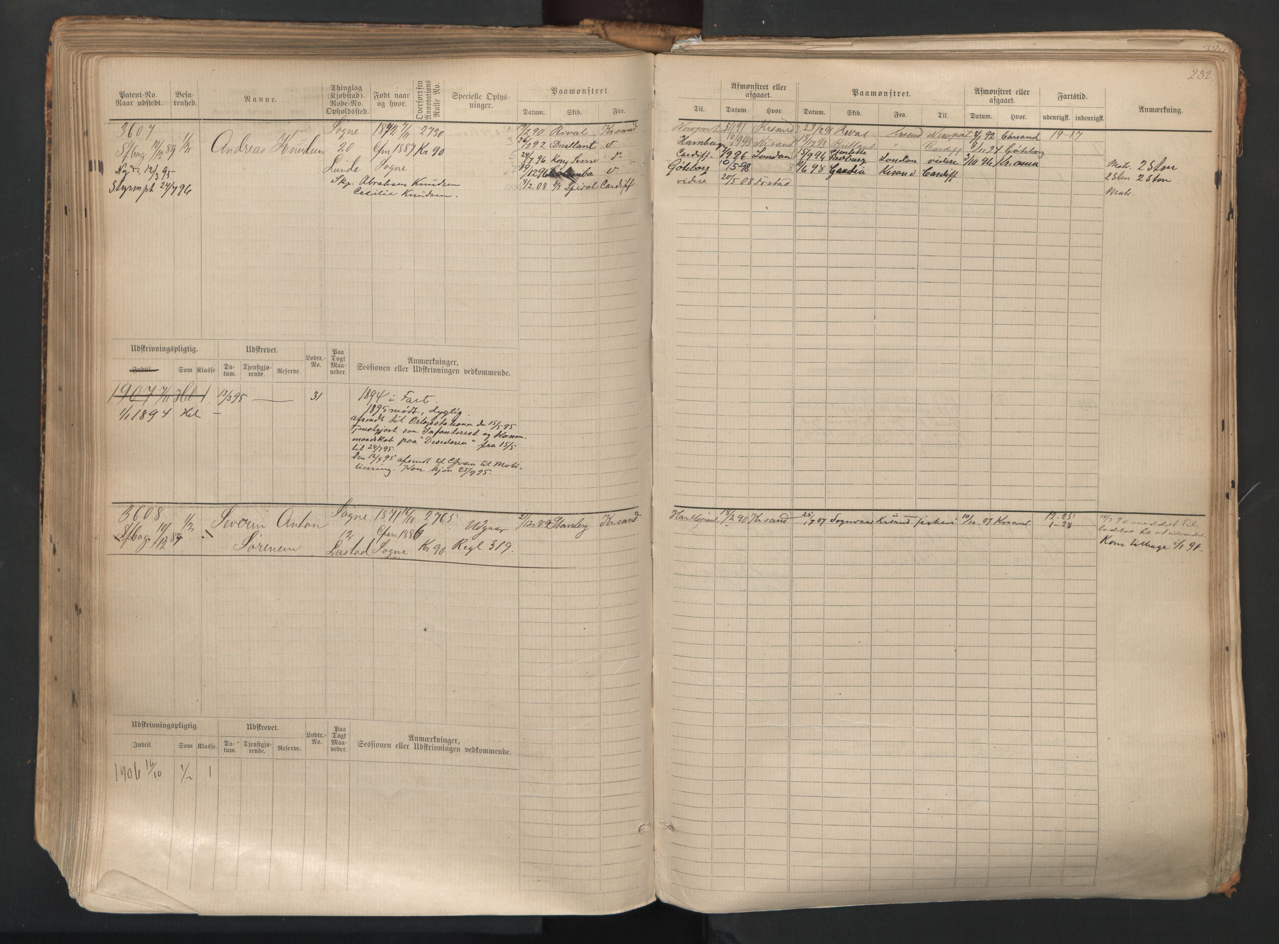 Kristiansand mønstringskrets, AV/SAK-2031-0015/F/Fb/L0007: Hovedrulle nr 3049-3810, I-14, 1883-1940, p. 288