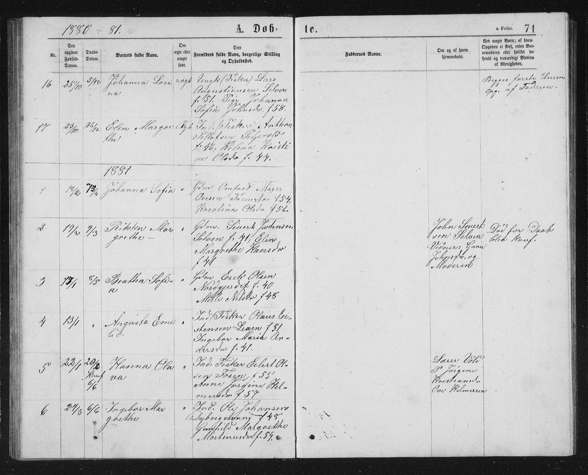 Ministerialprotokoller, klokkerbøker og fødselsregistre - Sør-Trøndelag, SAT/A-1456/662/L0756: Parish register (copy) no. 662C01, 1869-1891, p. 71