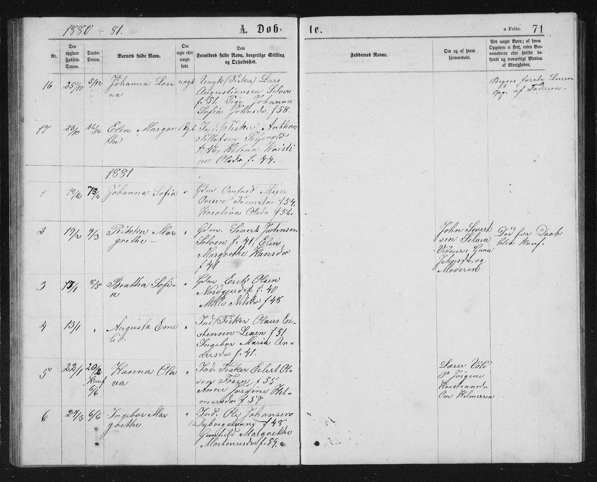 Ministerialprotokoller, klokkerbøker og fødselsregistre - Sør-Trøndelag, AV/SAT-A-1456/662/L0756: Parish register (copy) no. 662C01, 1869-1891, p. 71