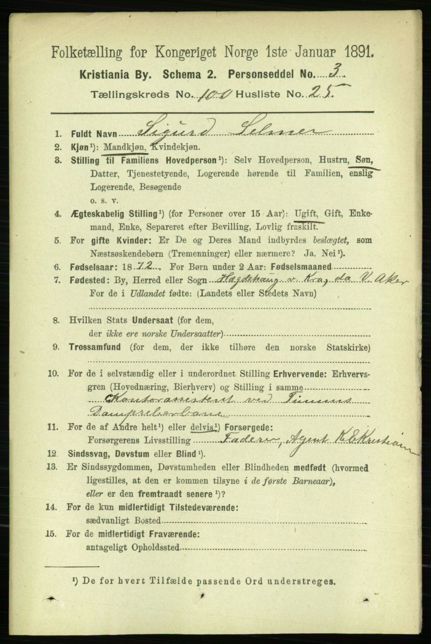 RA, 1891 census for 0301 Kristiania, 1891, p. 49927