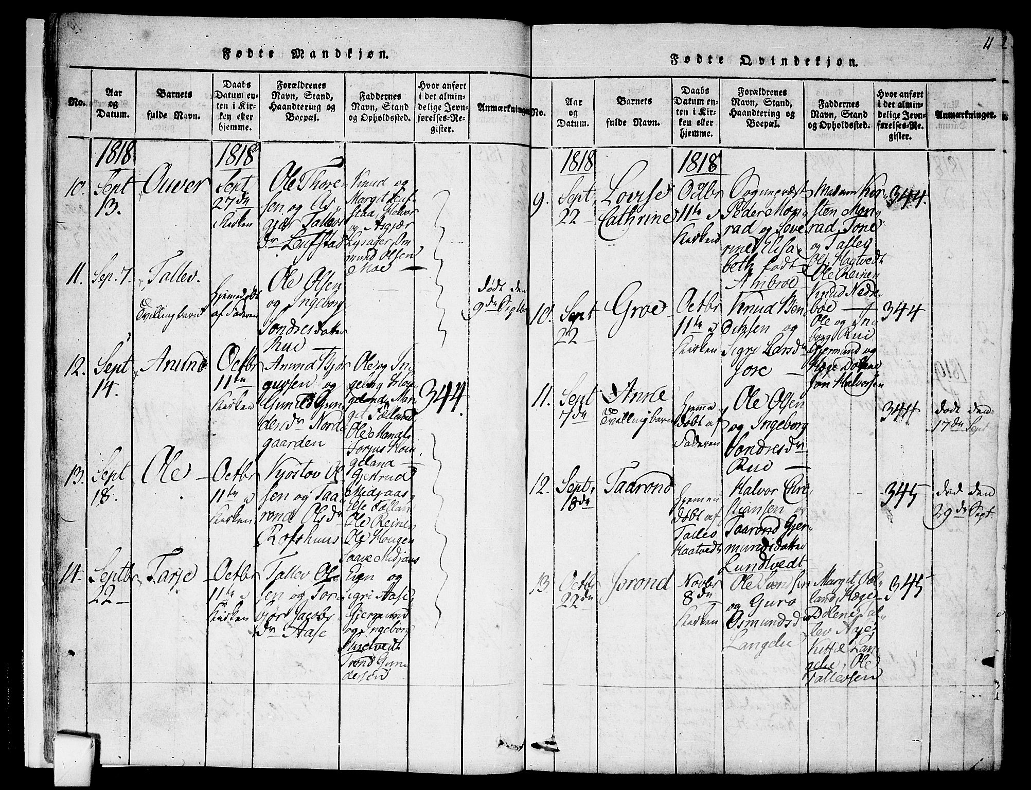 Mo kirkebøker, SAKO/A-286/F/Fa/L0004: Parish register (official) no. I 4, 1814-1844, p. 11