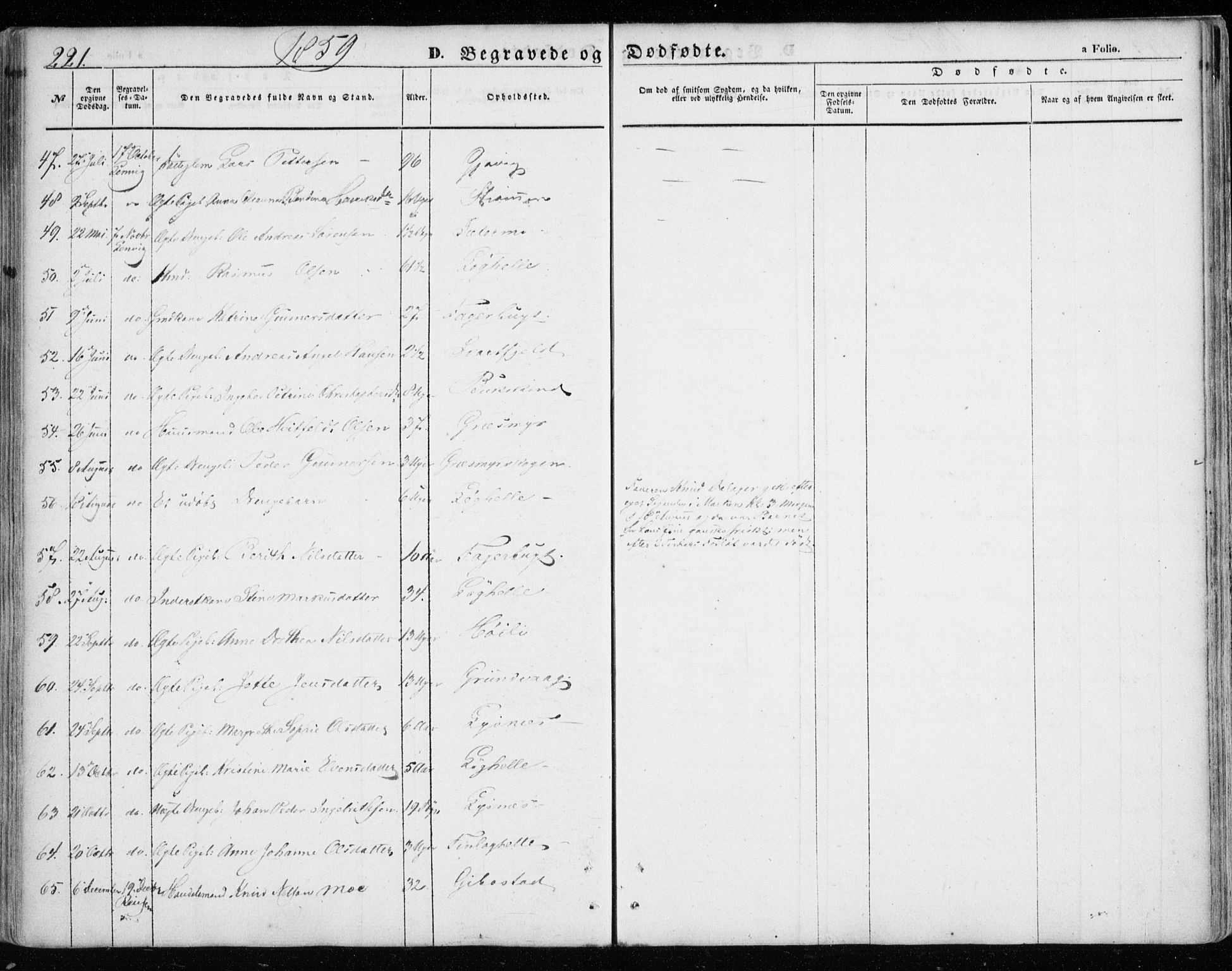 Lenvik sokneprestembete, SATØ/S-1310/H/Ha/Haa/L0007kirke: Parish register (official) no. 7, 1855-1865, p. 221