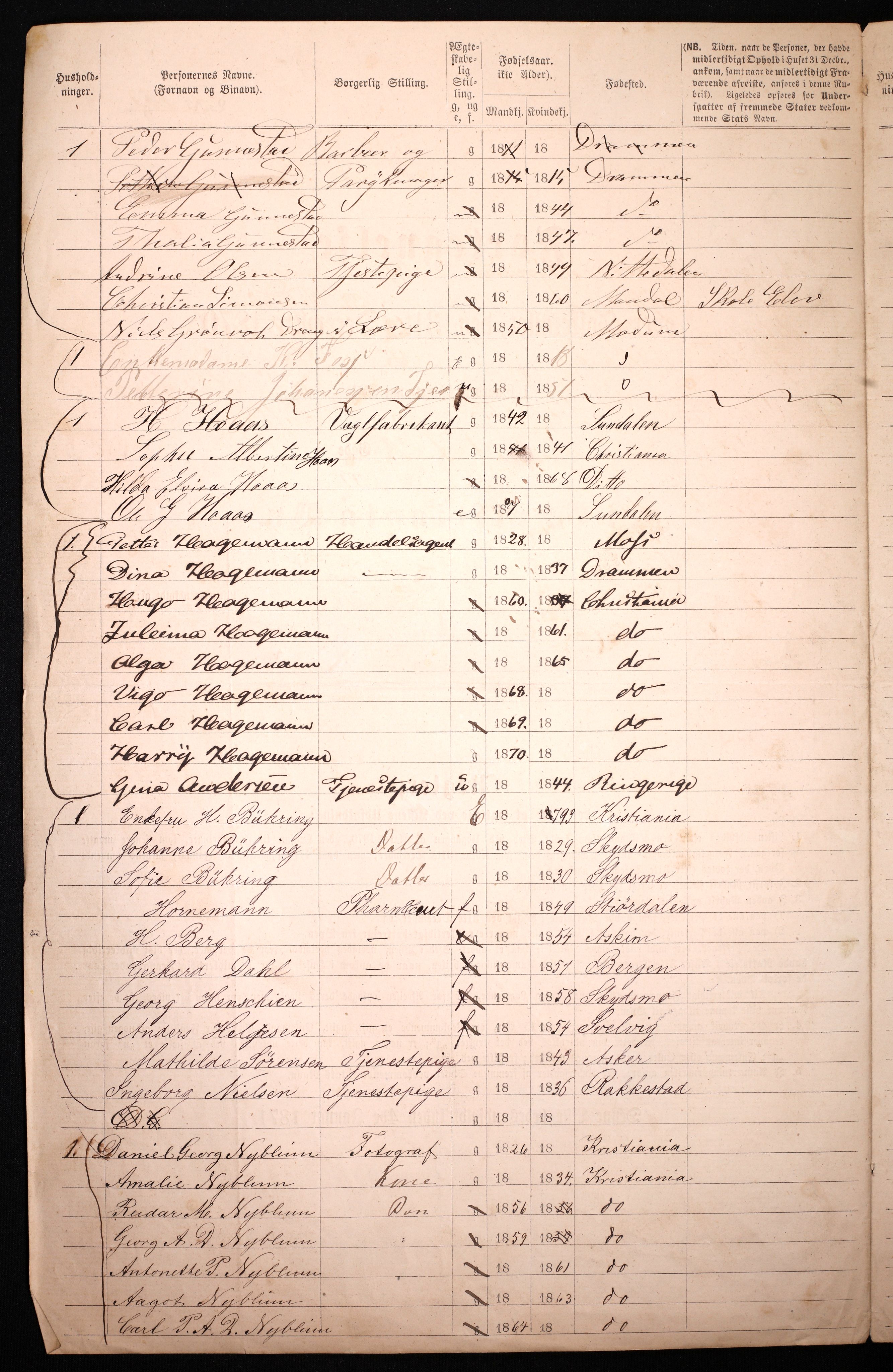 RA, 1870 census for 0301 Kristiania, 1870, p. 3392