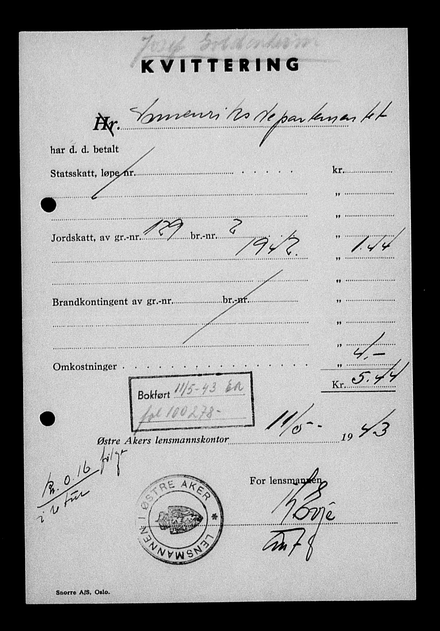 Justisdepartementet, Tilbakeføringskontoret for inndratte formuer, AV/RA-S-1564/H/Hc/Hcc/L0939: --, 1945-1947, p. 283