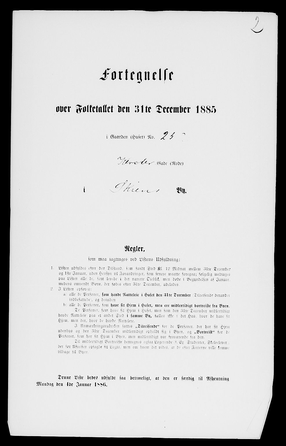 SAKO, 1885 census for 0806 Skien, 1885, p. 4