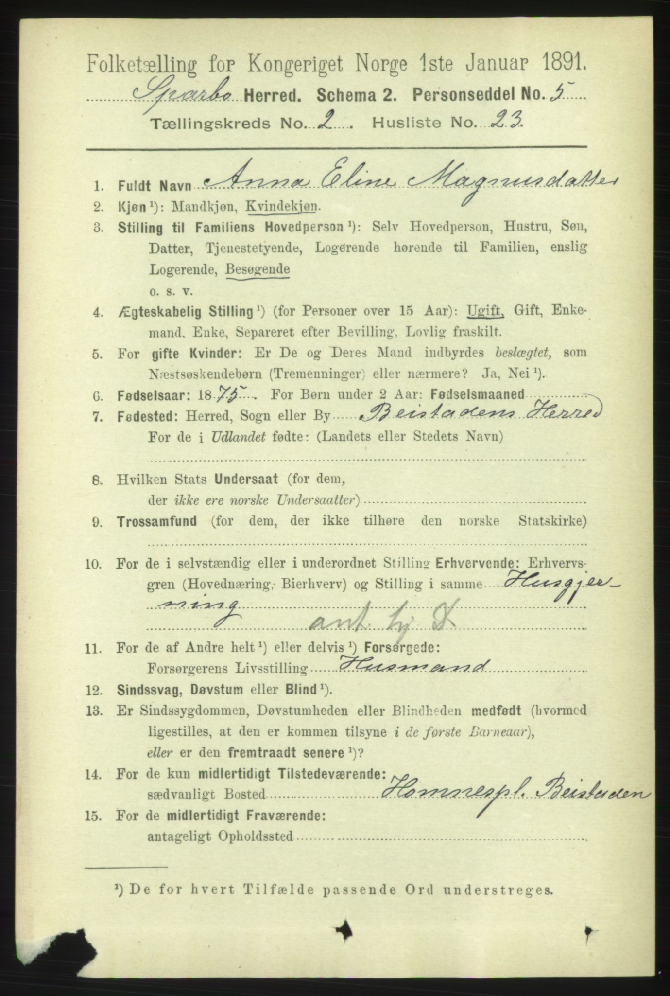 RA, 1891 census for 1731 Sparbu, 1891, p. 792