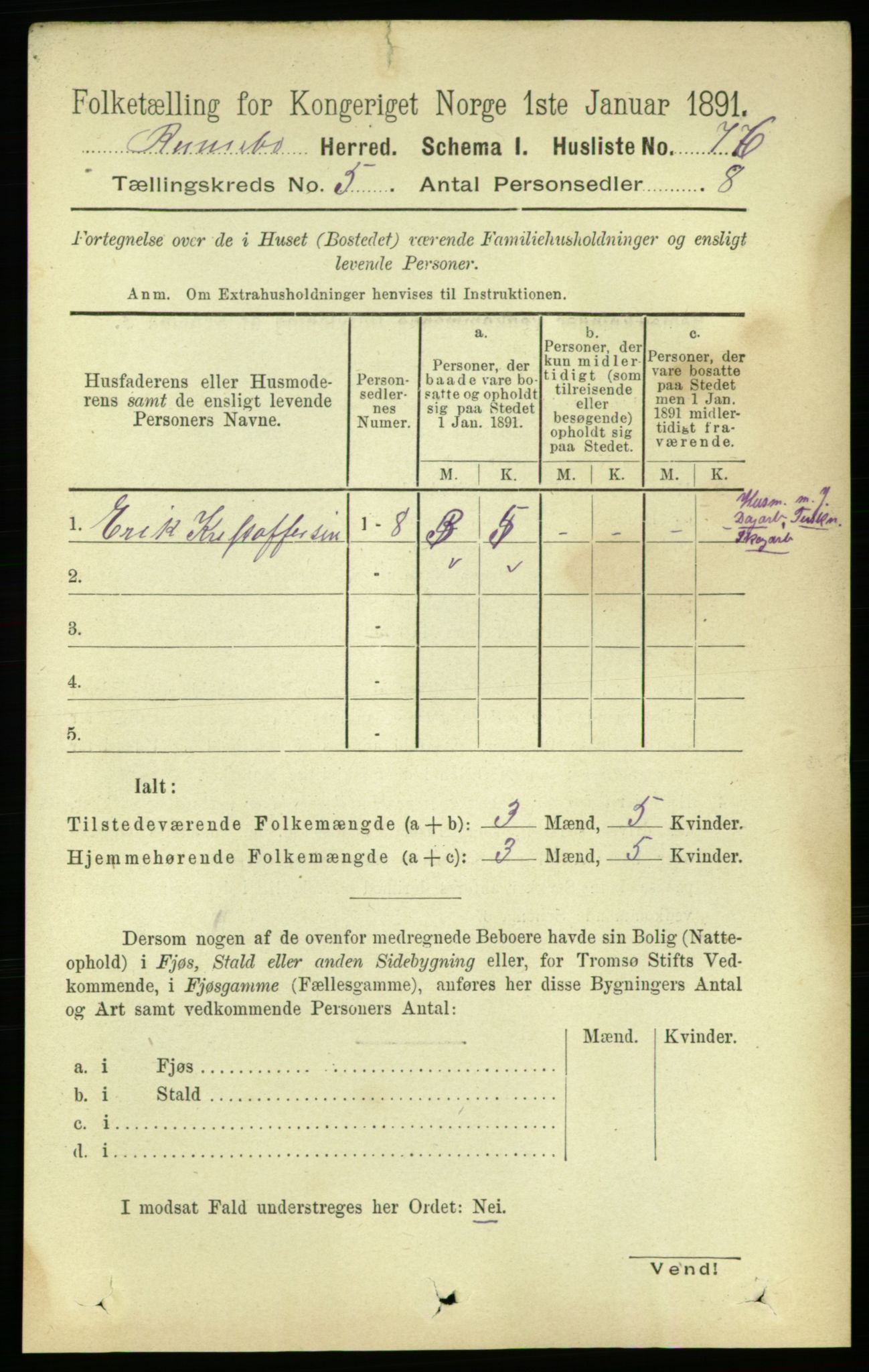 RA, 1891 census for 1635 Rennebu, 1891, p. 2637