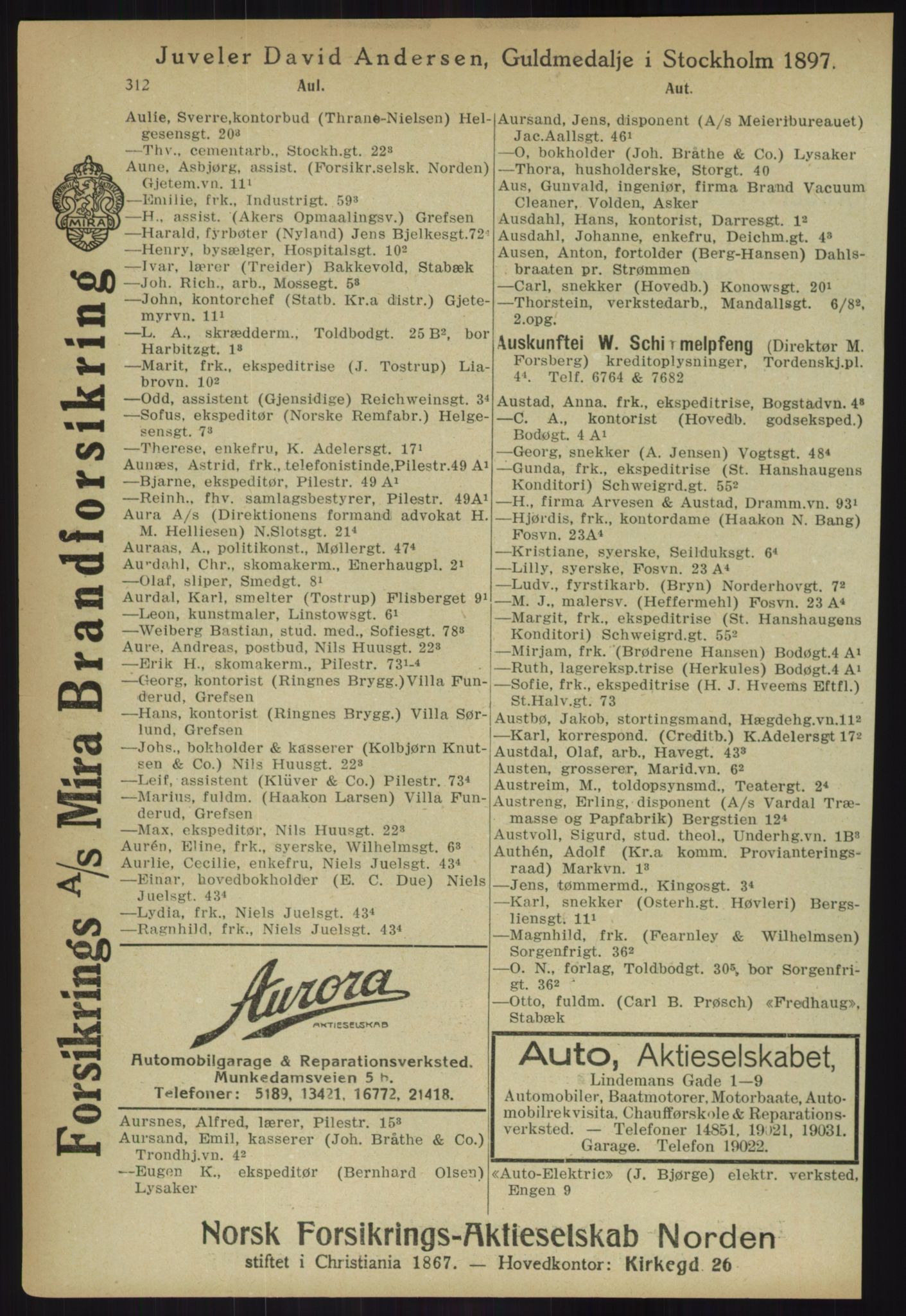 Kristiania/Oslo adressebok, PUBL/-, 1918, p. 337