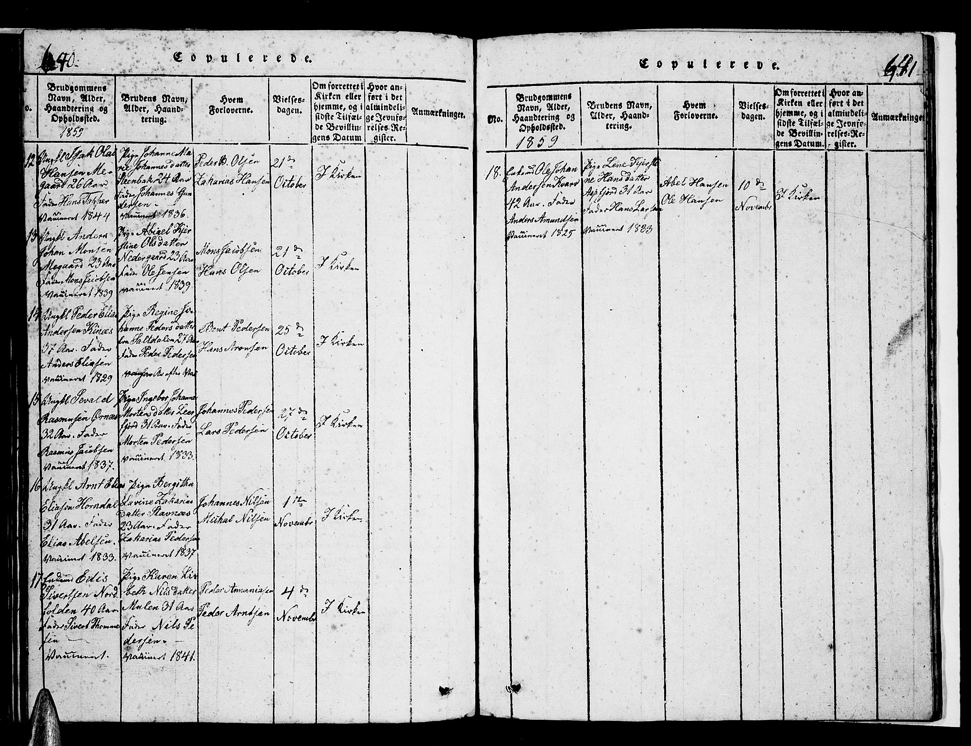 Ministerialprotokoller, klokkerbøker og fødselsregistre - Nordland, SAT/A-1459/853/L0773: Parish register (copy) no. 853C01, 1821-1859, p. 640-641