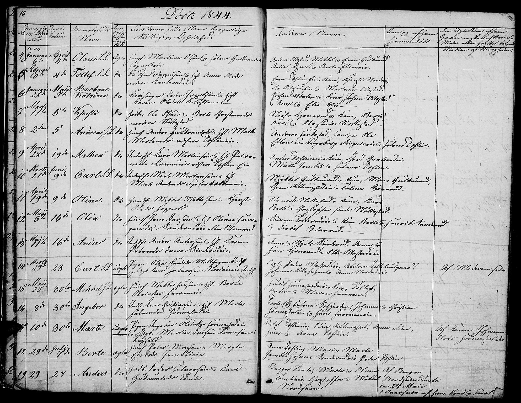 Stange prestekontor, AV/SAH-PREST-002/L/L0002: Parish register (copy) no. 2, 1838-1879, p. 16