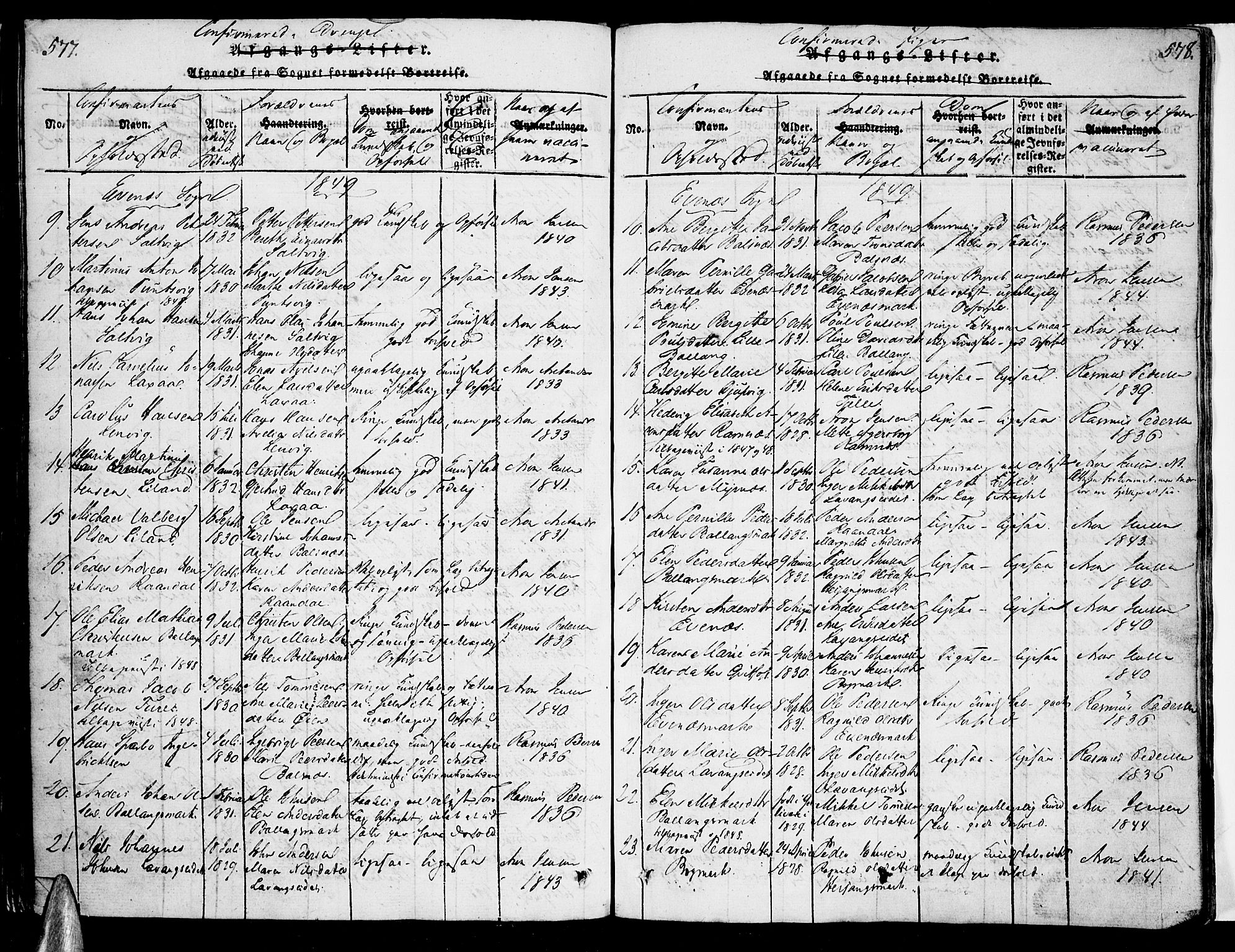 Ministerialprotokoller, klokkerbøker og fødselsregistre - Nordland, AV/SAT-A-1459/863/L0894: Parish register (official) no. 863A06, 1821-1851, p. 577-578