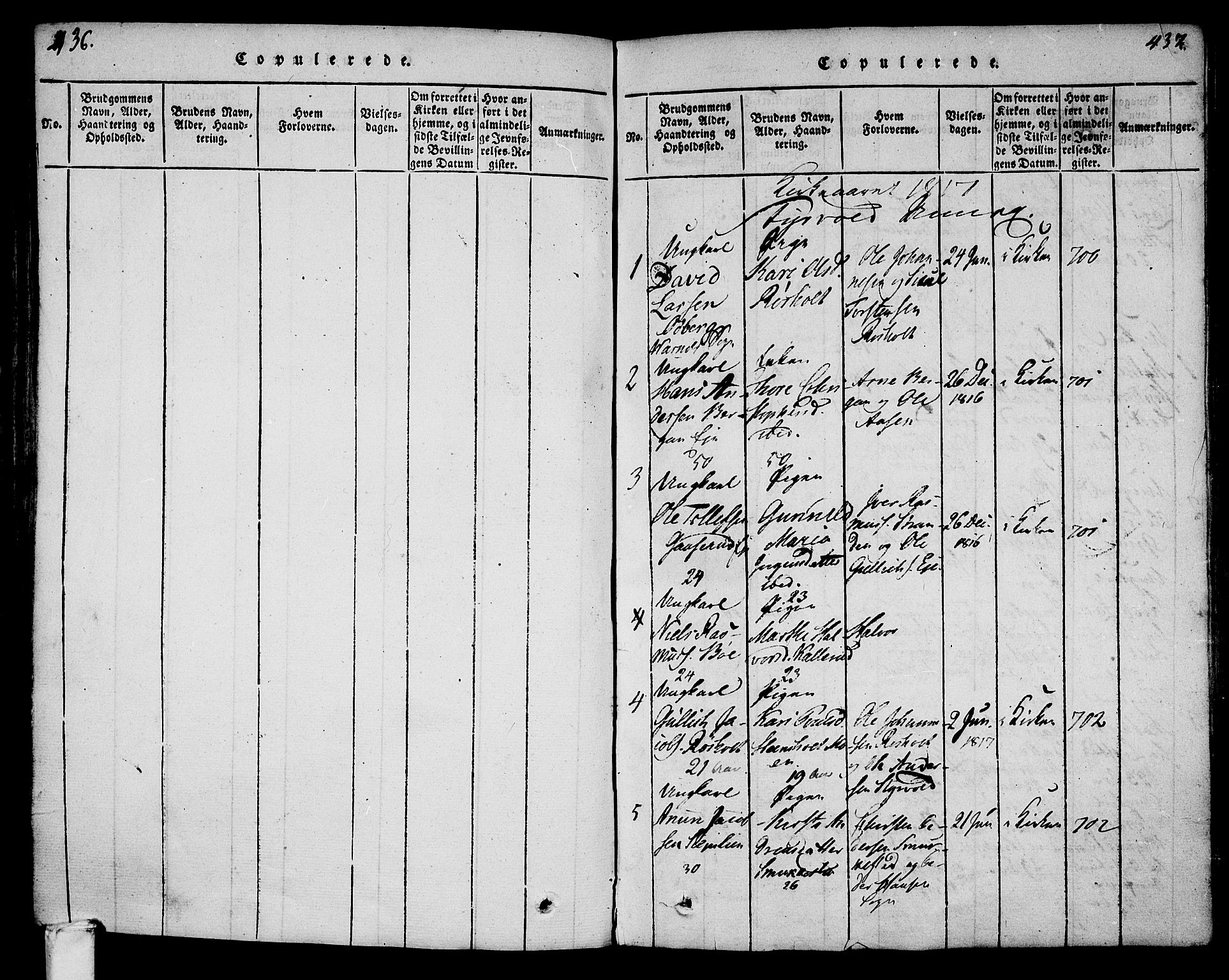 Lardal kirkebøker, SAKO/A-350/F/Fa/L0005: Parish register (official) no. I 5, 1814-1835, p. 436-437