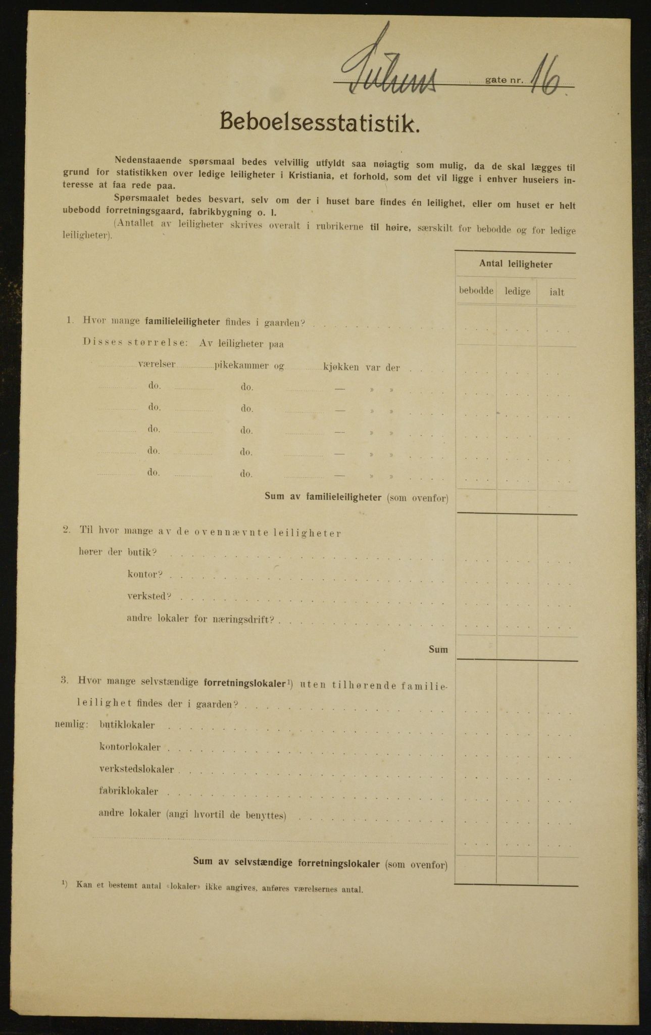 OBA, Municipal Census 1910 for Kristiania, 1910, p. 99306