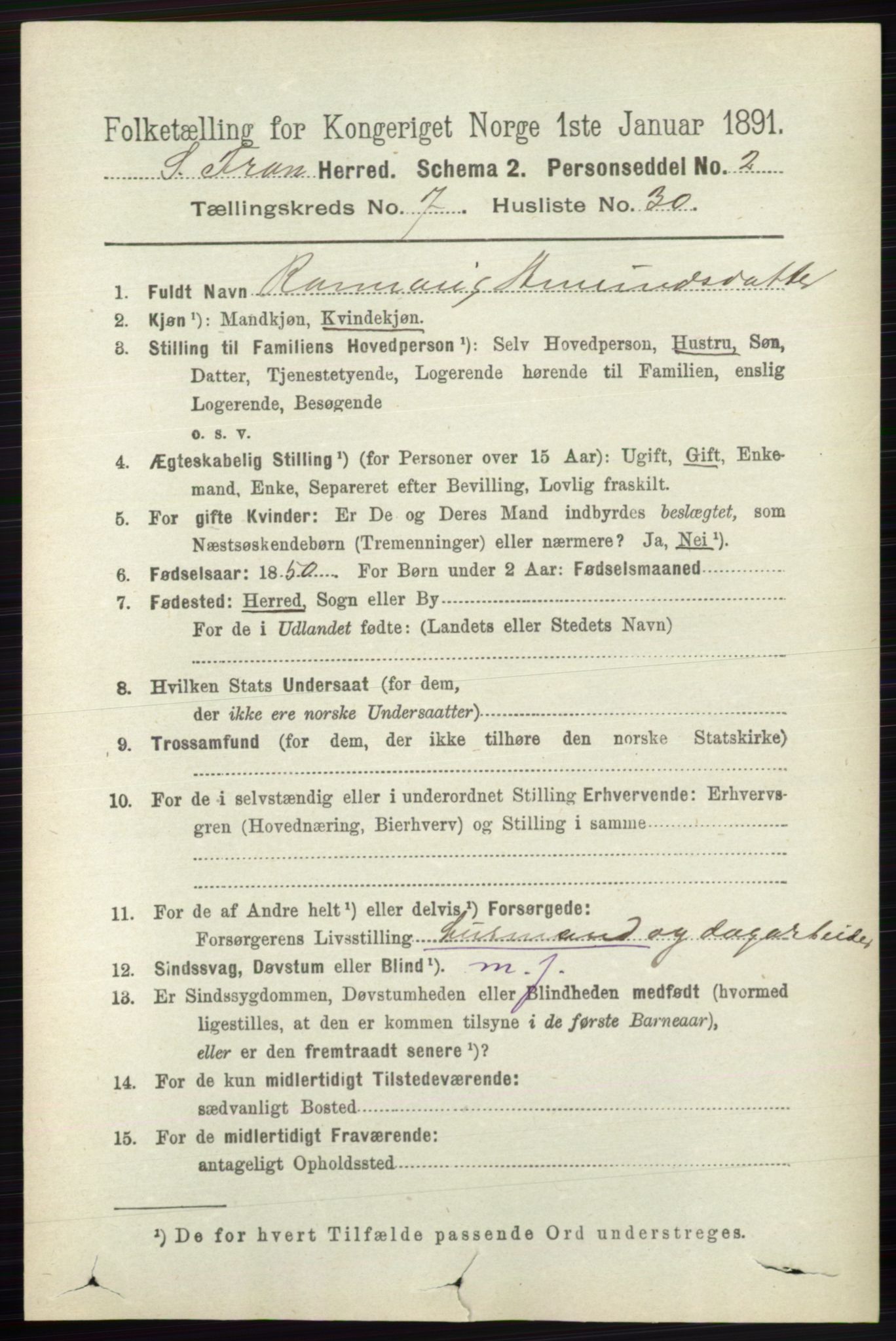 RA, 1891 census for 0519 Sør-Fron, 1891, p. 3181