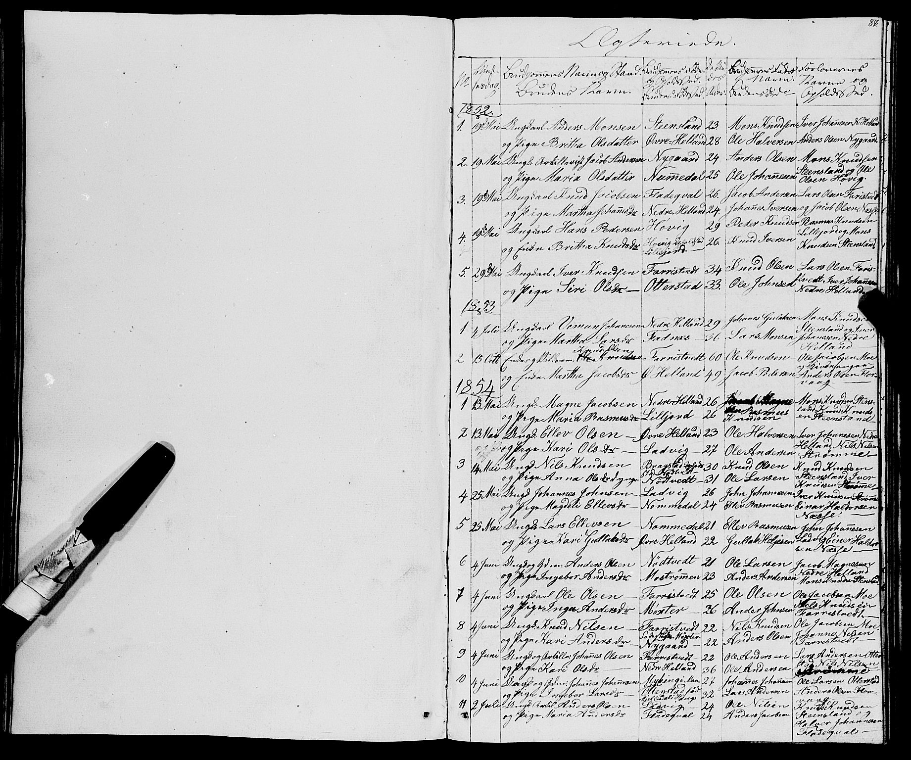 Osterfjorden Soknepresembete, SAB/A-77301: Parish register (copy) no. B 1, 1851-1890, p. 87