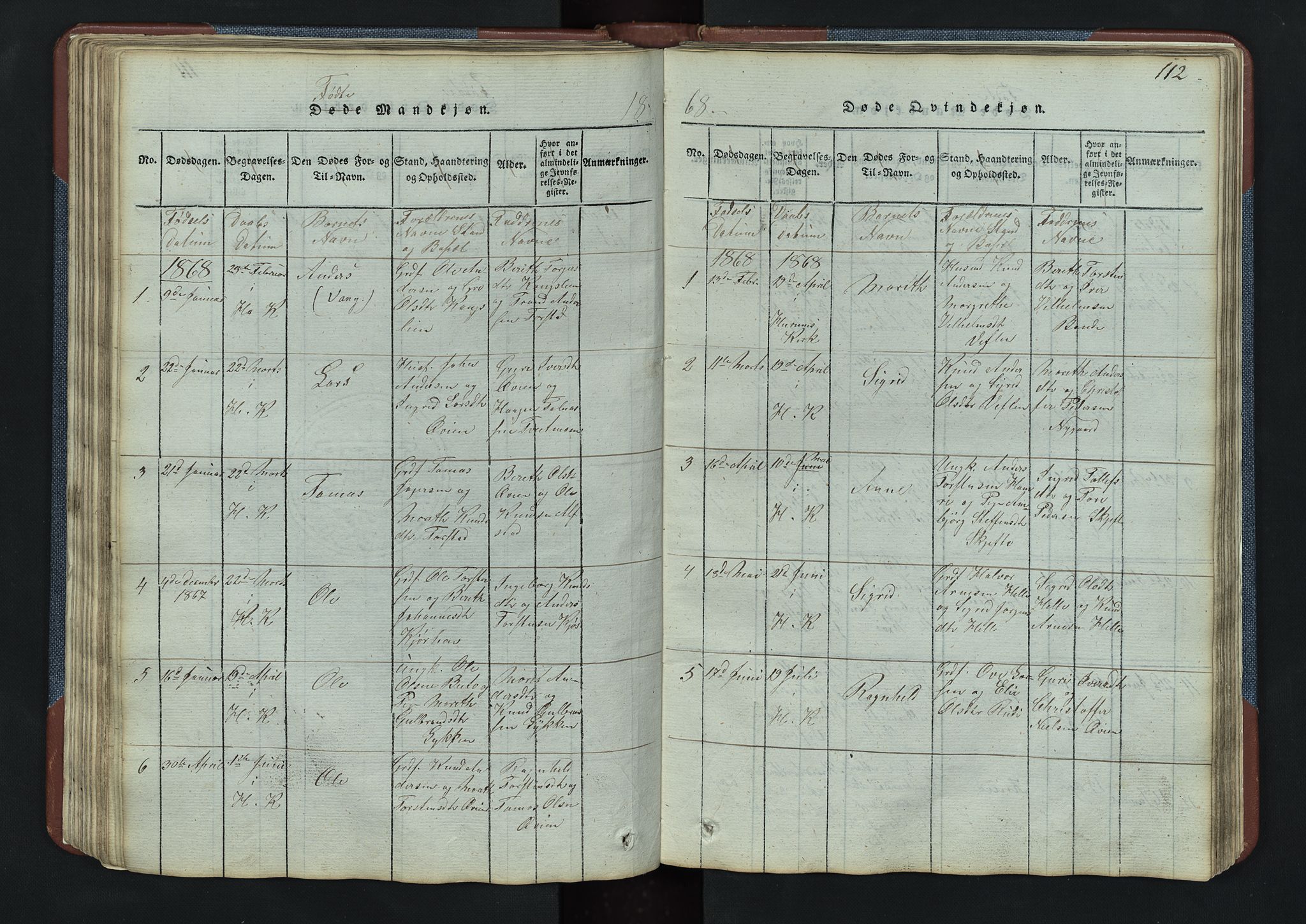 Vang prestekontor, Valdres, SAH/PREST-140/H/Hb/L0003: Parish register (copy) no. 3, 1814-1892, p. 112