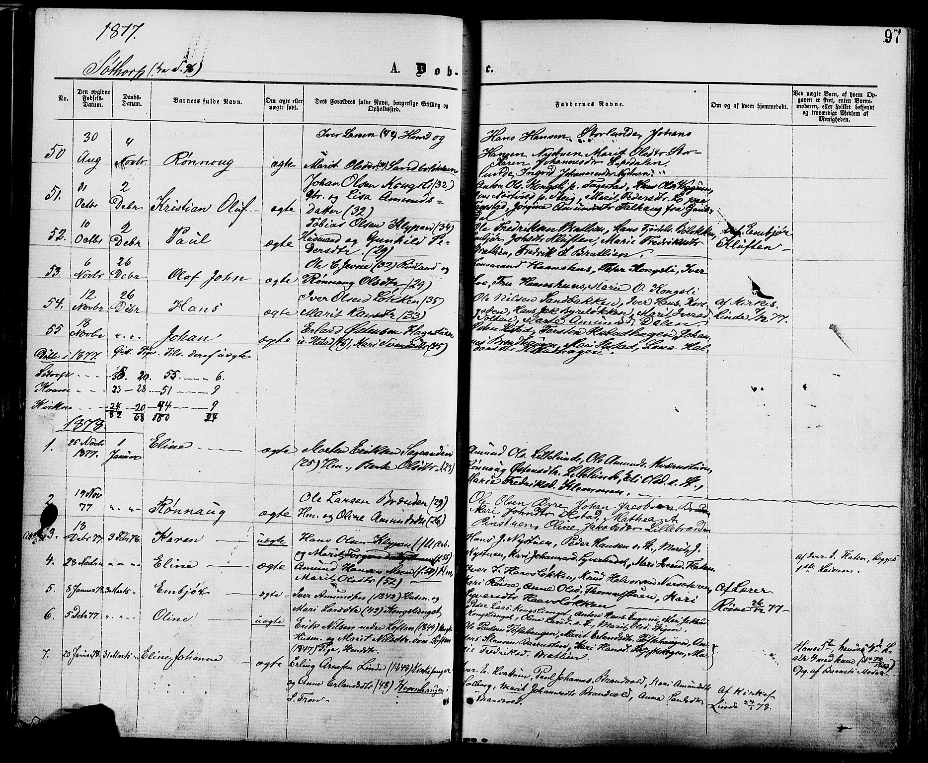 Nord-Fron prestekontor, SAH/PREST-080/H/Ha/Haa/L0002: Parish register (official) no. 2, 1865-1883, p. 97