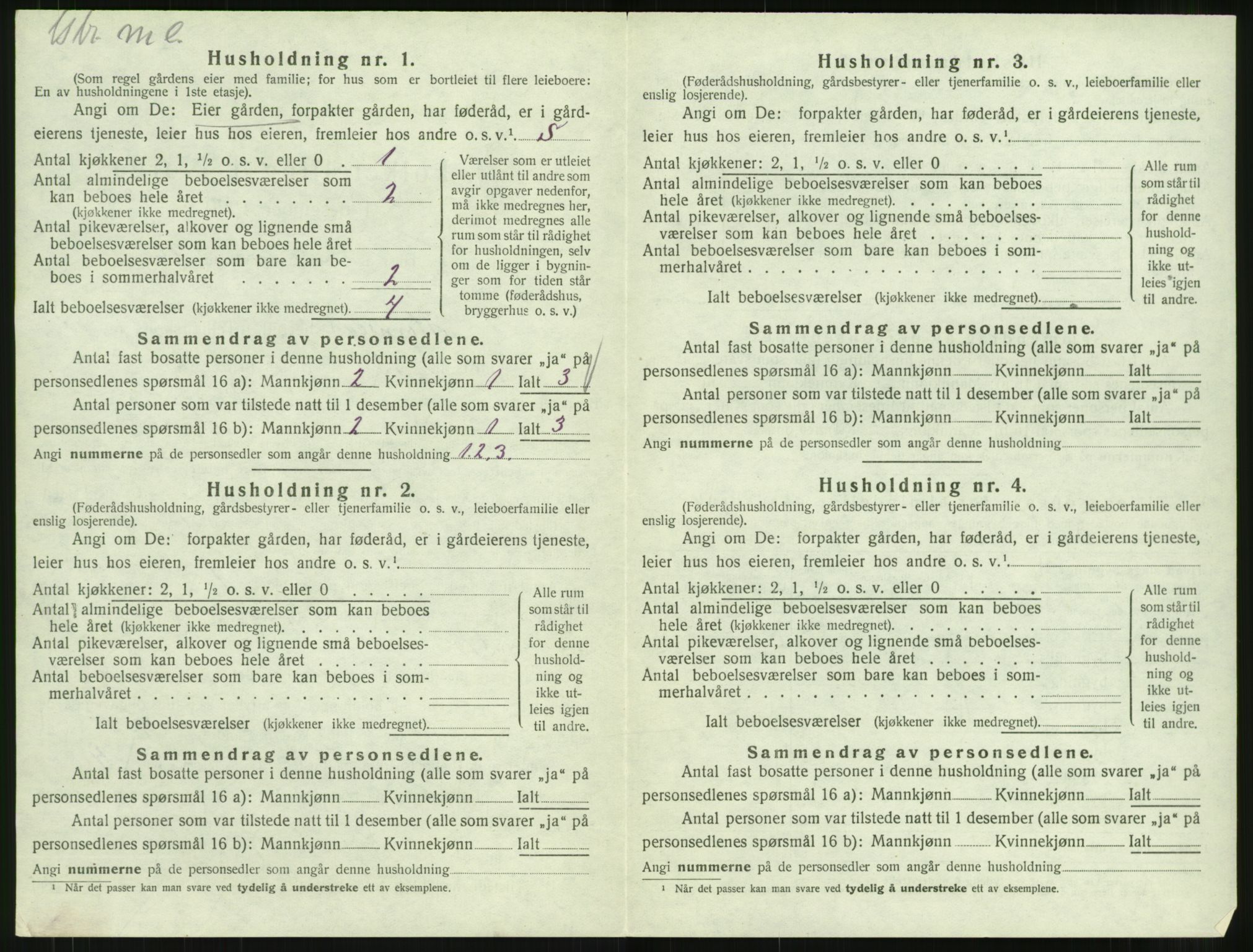 SAT, 1920 census for Kornstad, 1920, p. 416