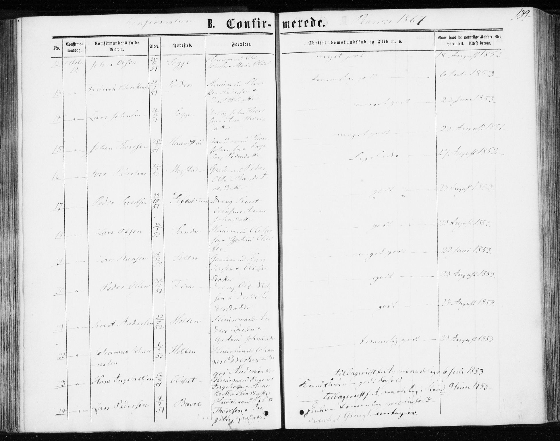 Ministerialprotokoller, klokkerbøker og fødselsregistre - Møre og Romsdal, AV/SAT-A-1454/595/L1045: Parish register (official) no. 595A07, 1863-1873, p. 139