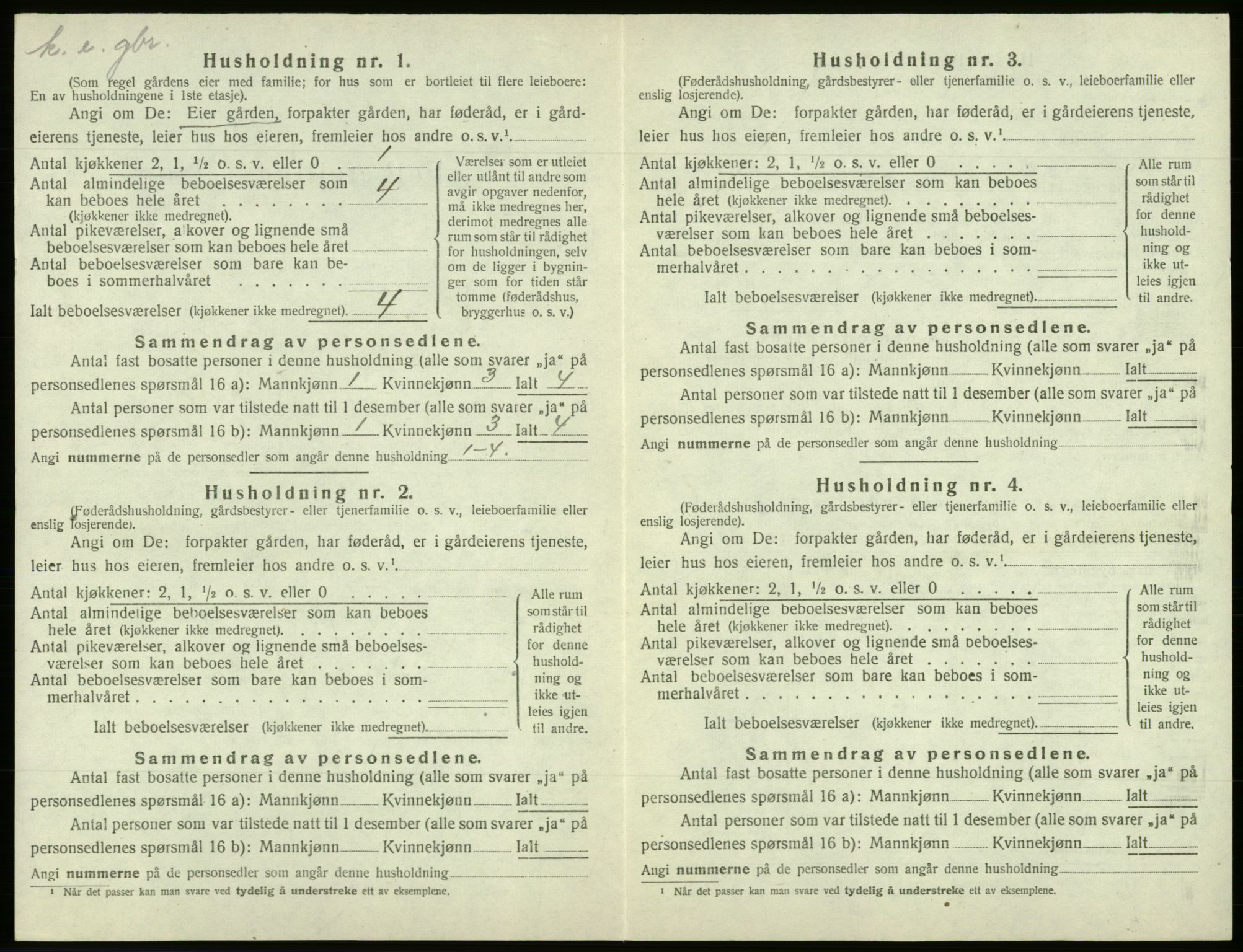 SAB, 1920 census for Os, 1920, p. 1154