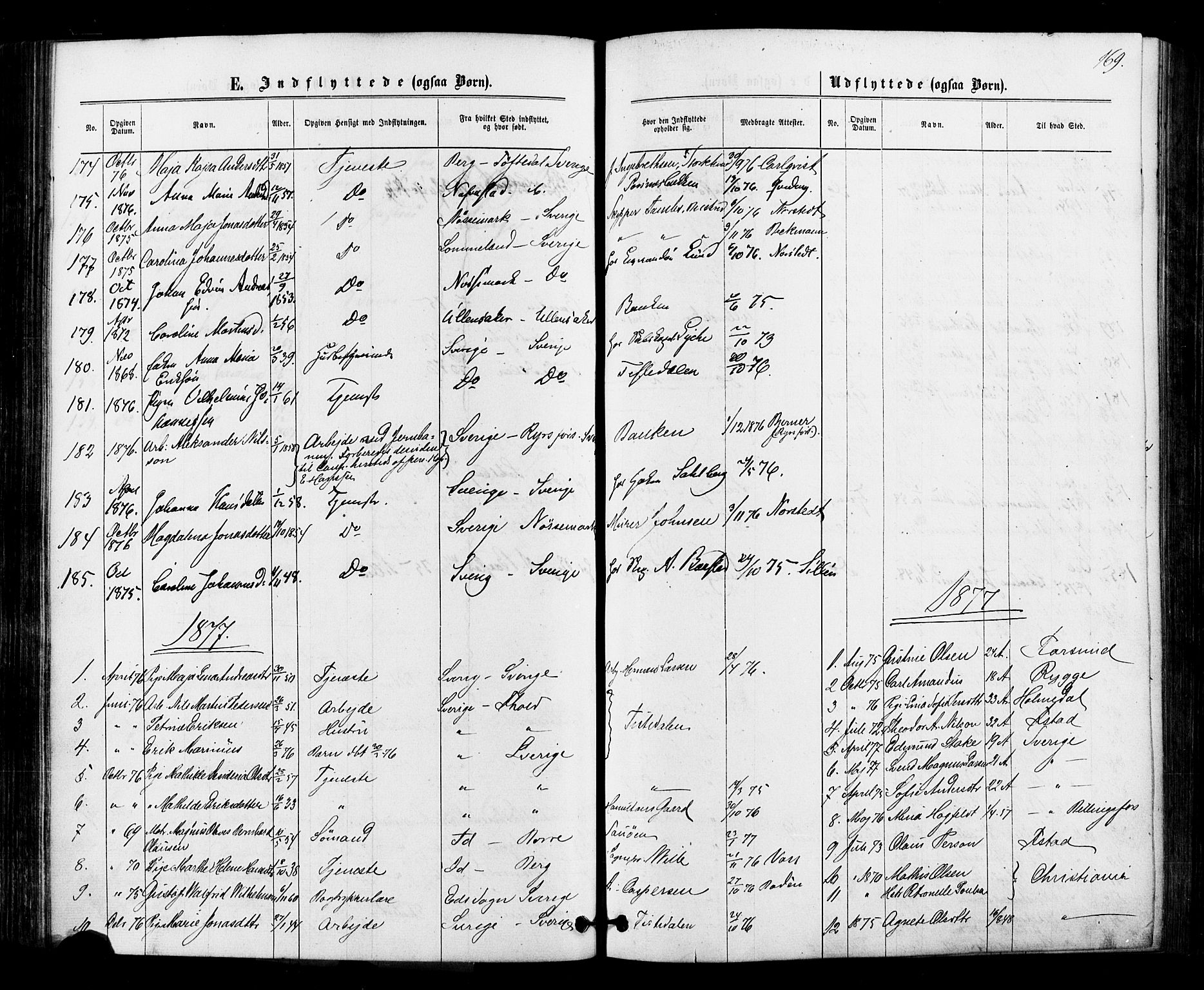 Halden prestekontor Kirkebøker, SAO/A-10909/F/Fa/L0010: Parish register (official) no. I 10, 1866-1877, p. 169