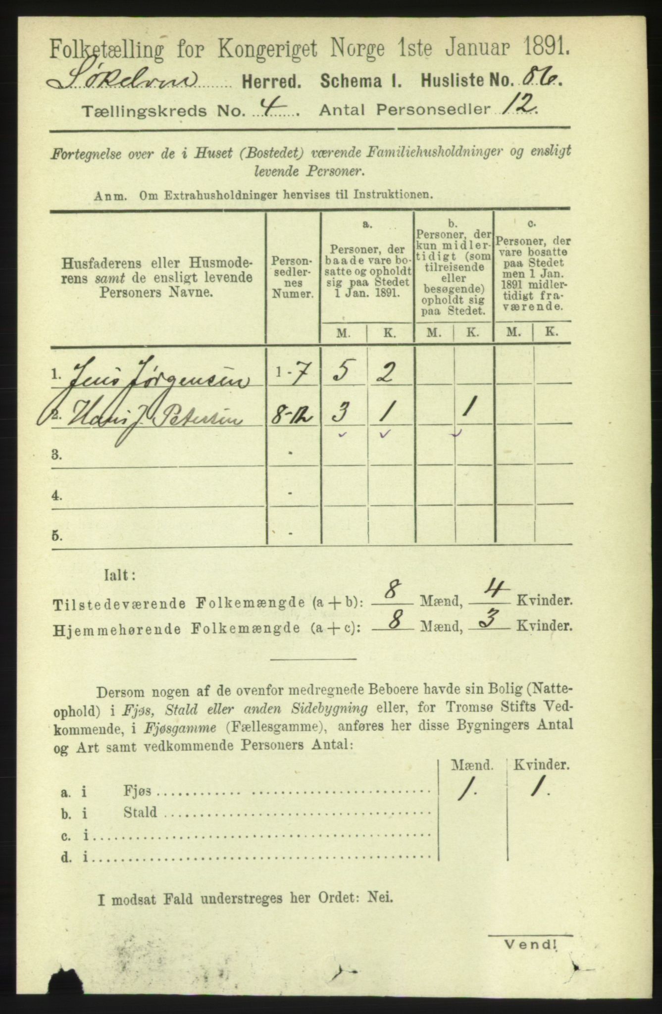 RA, 1891 census for 1528 Sykkylven, 1891, p. 2311