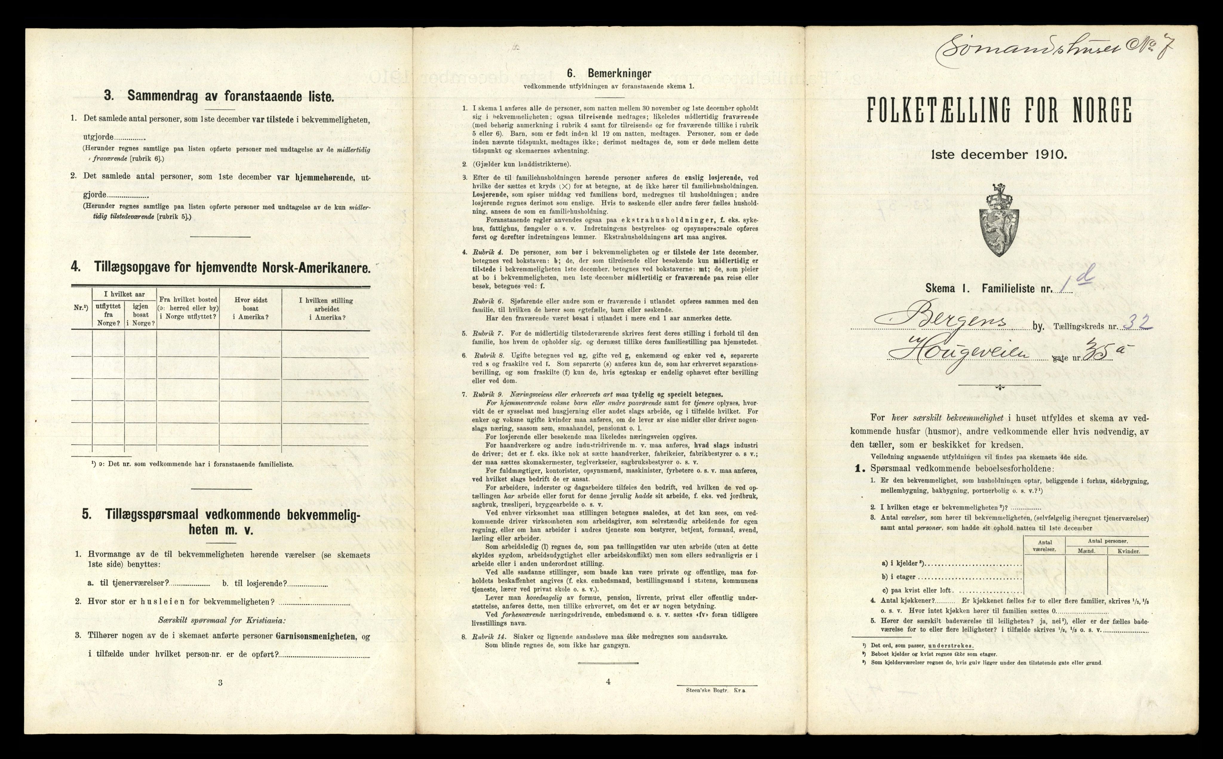 RA, 1910 census for Bergen, 1910, p. 10915