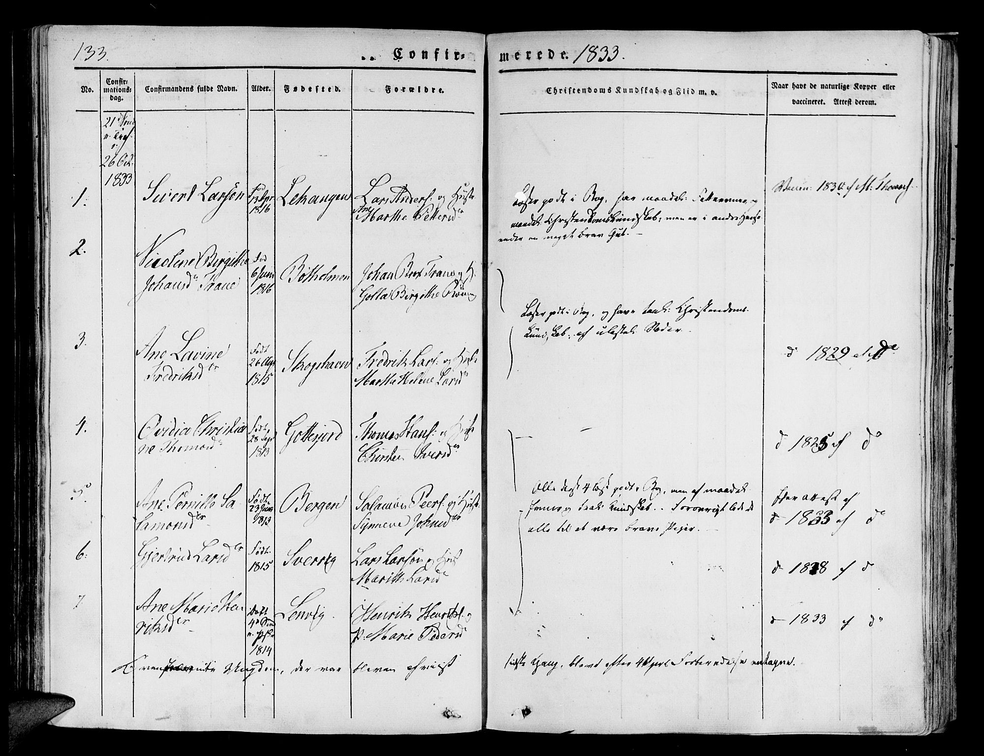 Tranøy sokneprestkontor, SATØ/S-1313/I/Ia/Iaa/L0005kirke: Parish register (official) no. 5, 1829-1844, p. 133