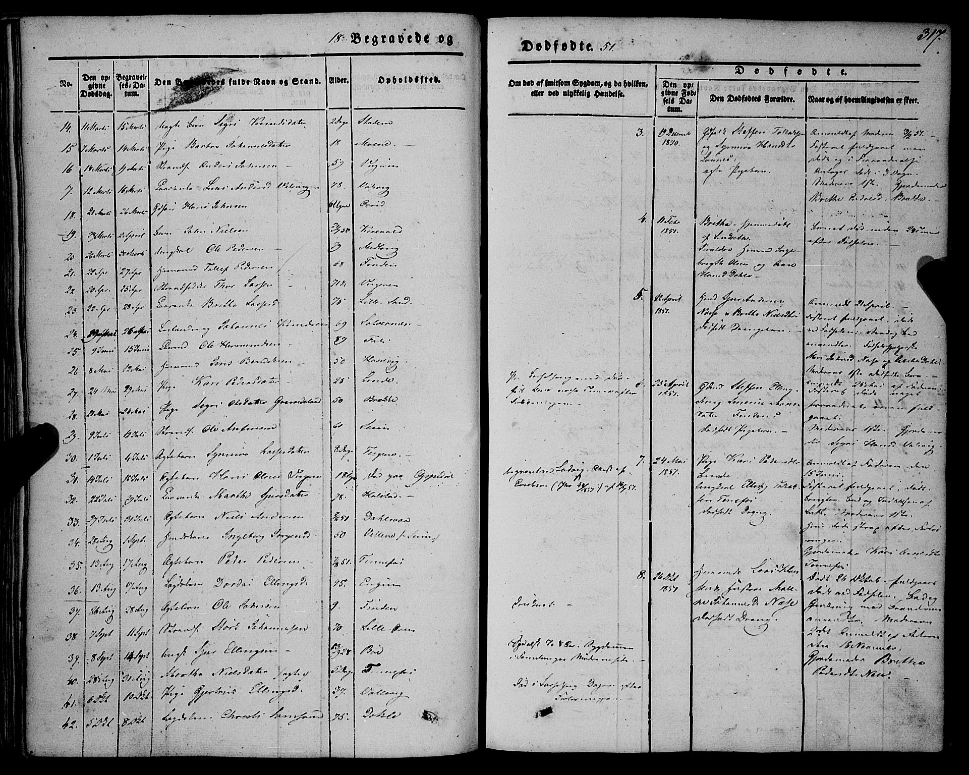 Vik sokneprestembete, SAB/A-81501: Parish register (official) no. A 8, 1846-1865, p. 317