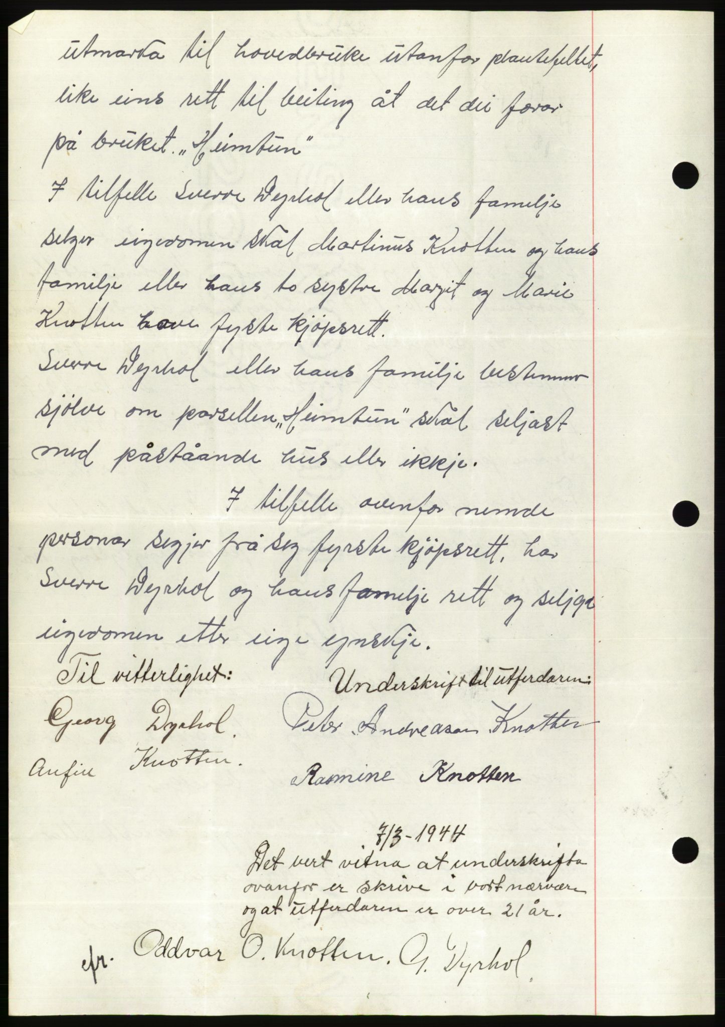 Søre Sunnmøre sorenskriveri, AV/SAT-A-4122/1/2/2C/L0076: Mortgage book no. 2A, 1943-1944, Diary no: : 170/1944