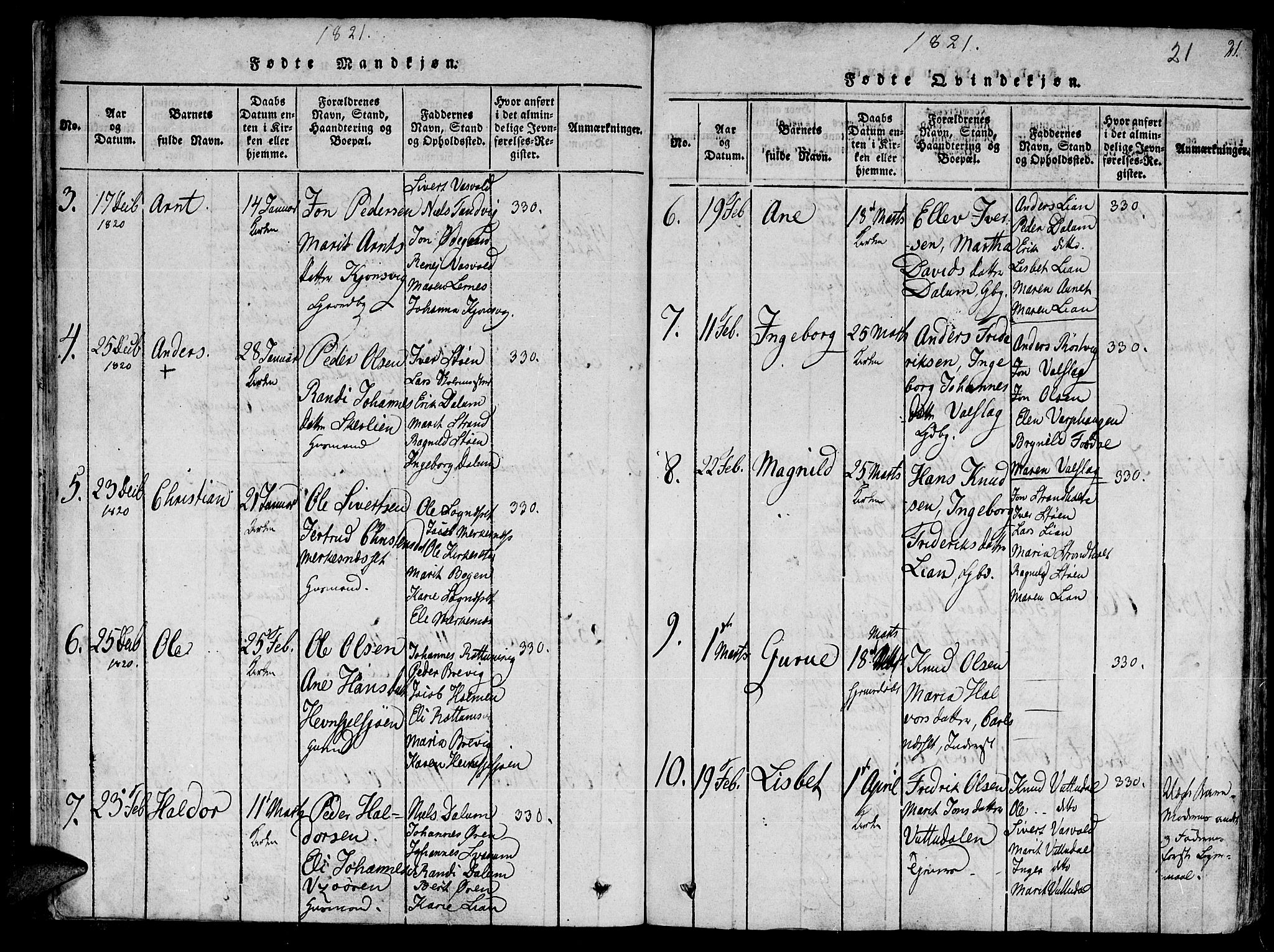 Ministerialprotokoller, klokkerbøker og fødselsregistre - Sør-Trøndelag, SAT/A-1456/630/L0491: Parish register (official) no. 630A04, 1818-1830, p. 21