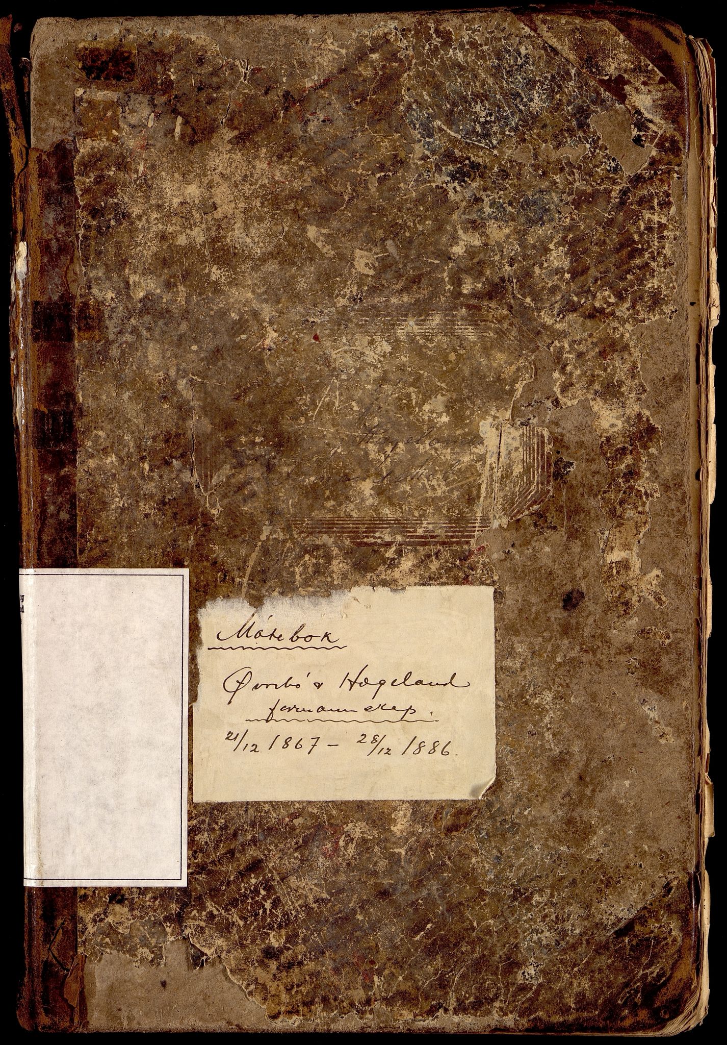 Øvrebø og Hægeland kommune - Formannskapet, ARKSOR/1014ØH120/A/L0002: Møtebok, 1867-1886